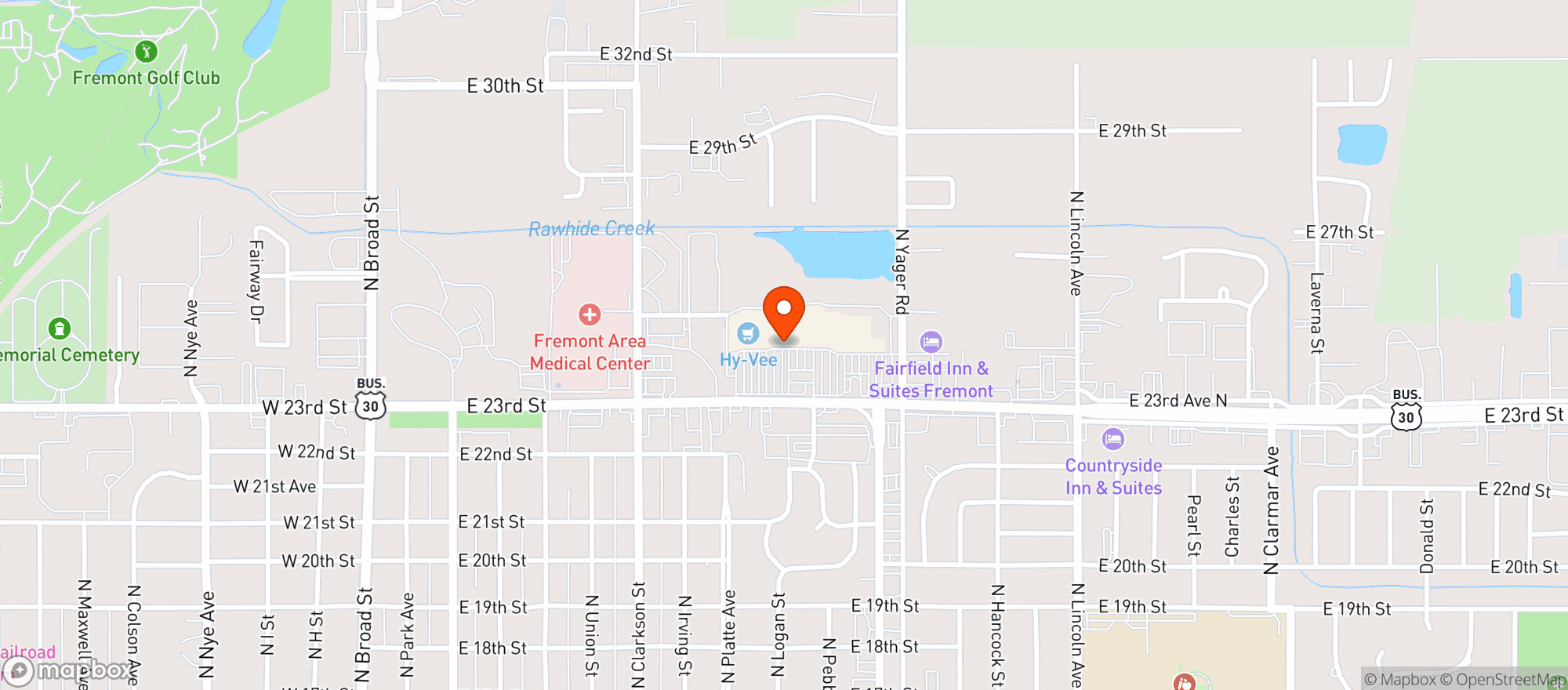 Map showing Hy Vee Food Store