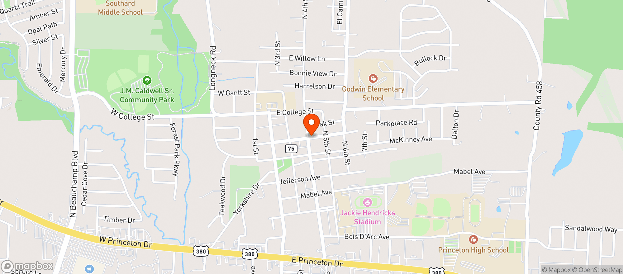 Map showing North End Grocery