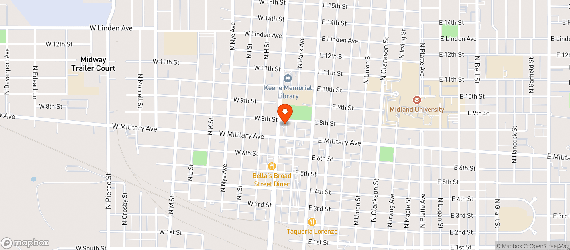 Map showing Kwik Shop #645