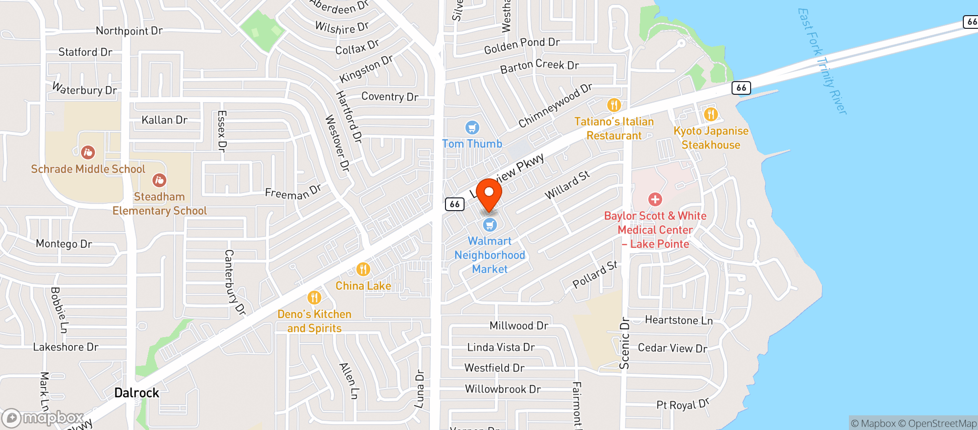Map showing Walmart Neighborhood Market