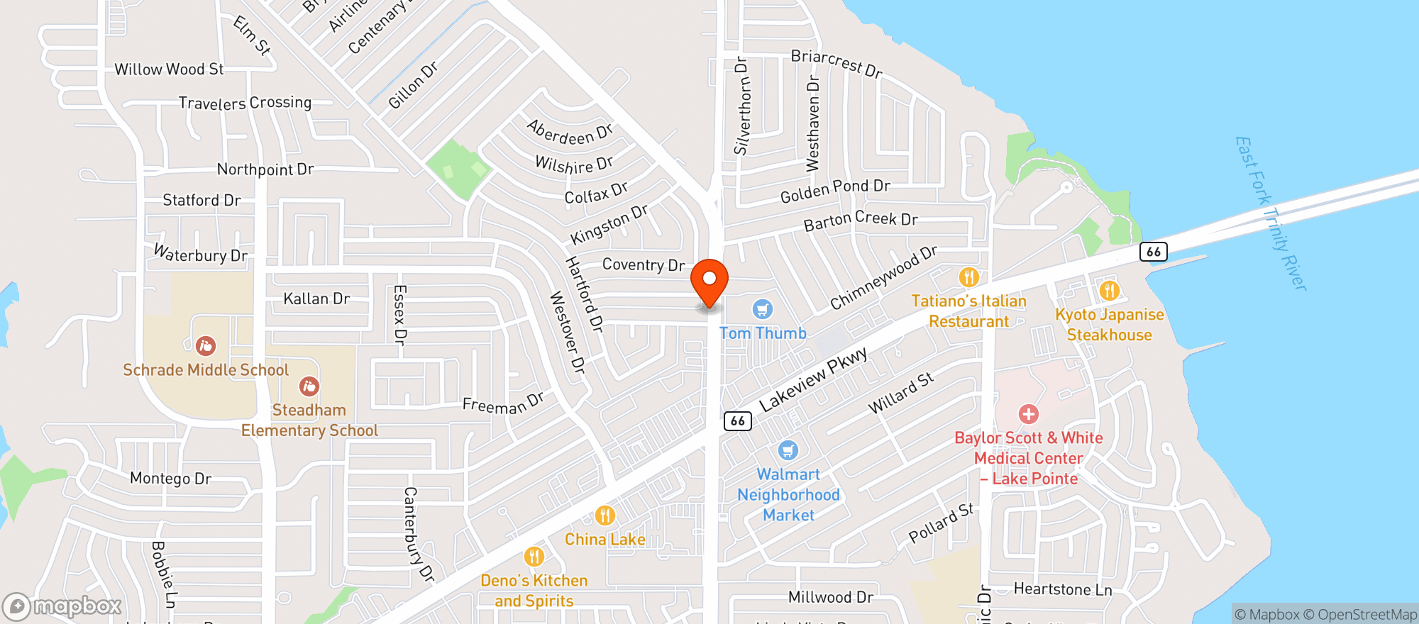 Map showing ROWLETT LIQUOR