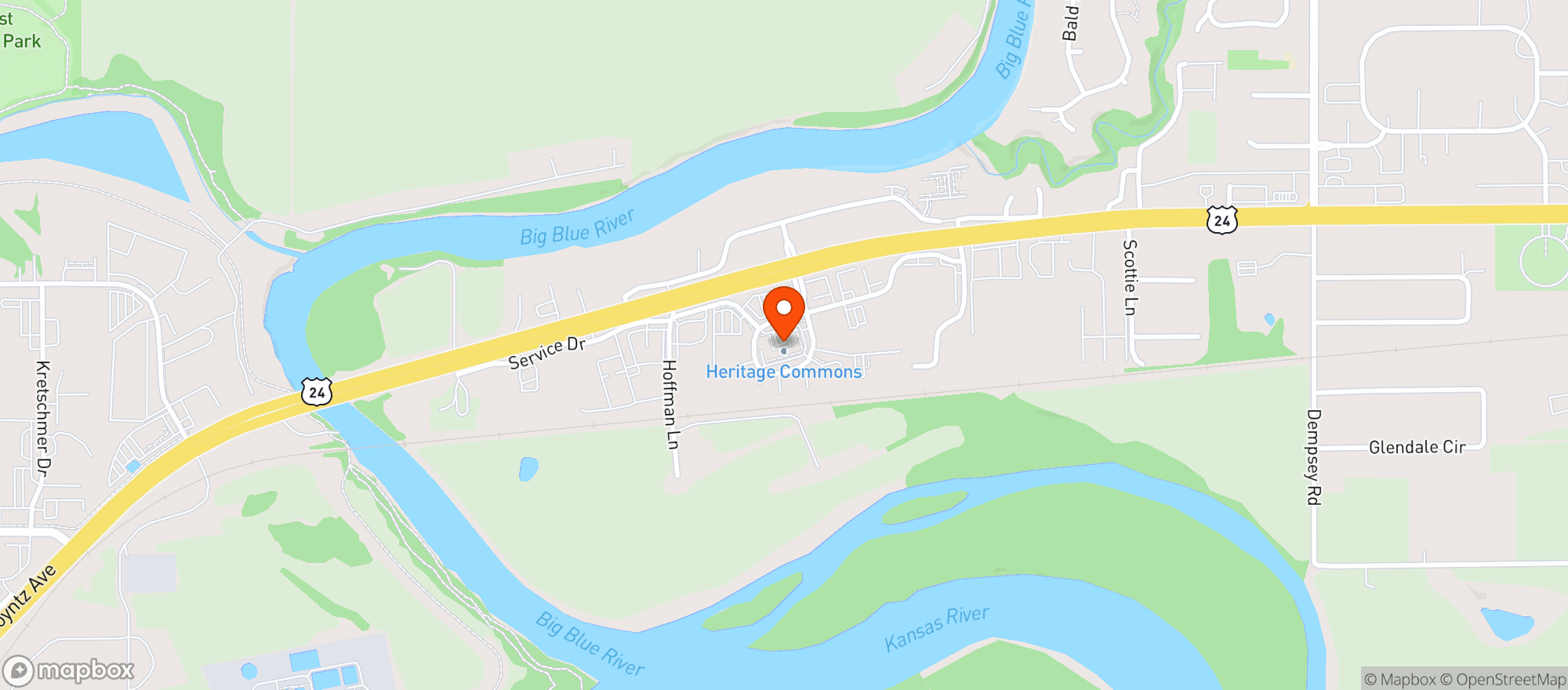 Map showing Heritage Wine & Liquor