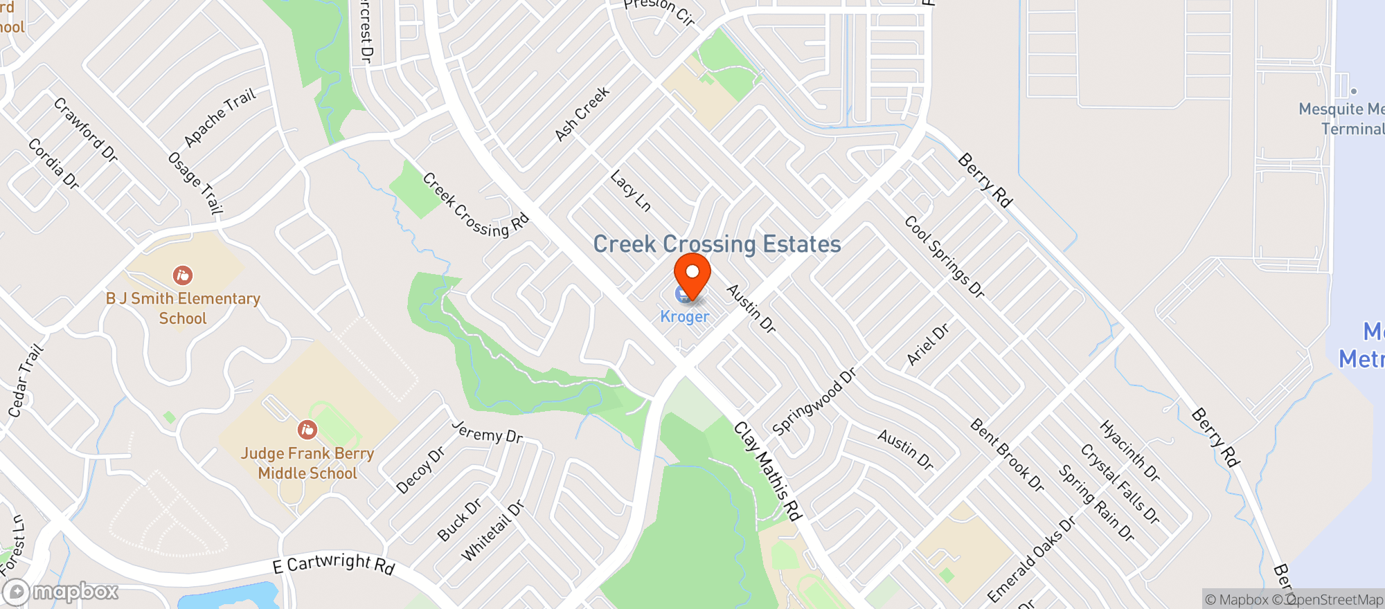 Map showing Kroger