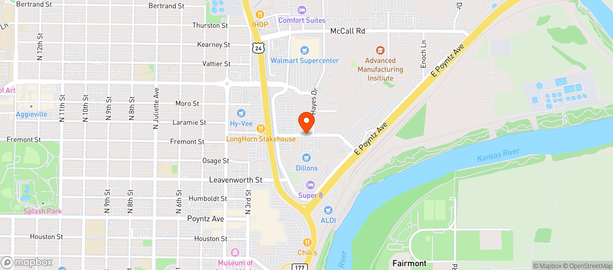 Map showing Dillons