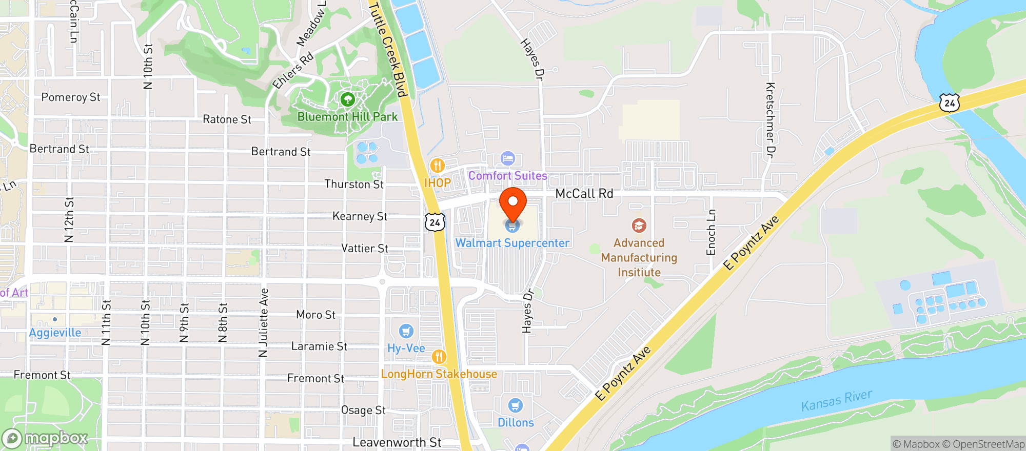 Map showing Walmart Supercenter