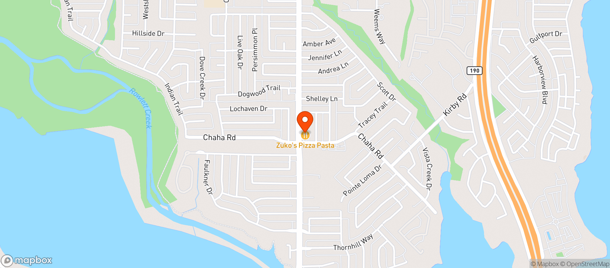 Map showing Mr H Food Store