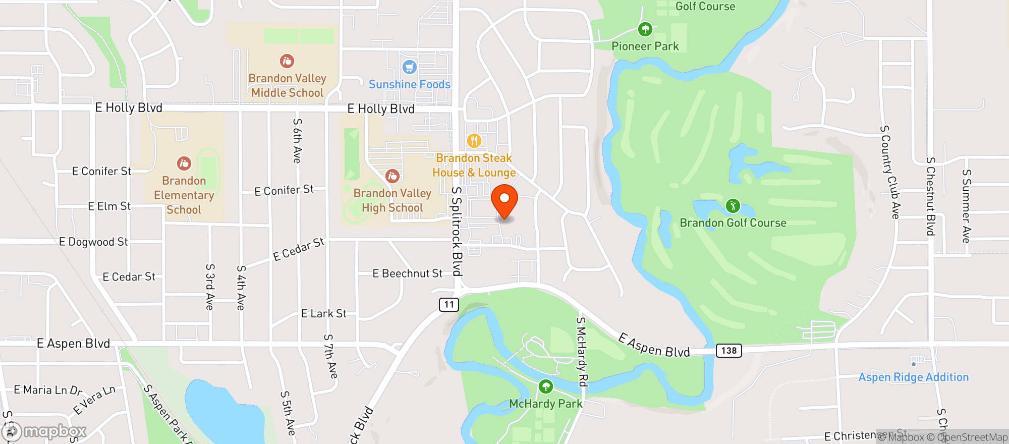 Map showing 212 Boiling Point Bar Andgrill