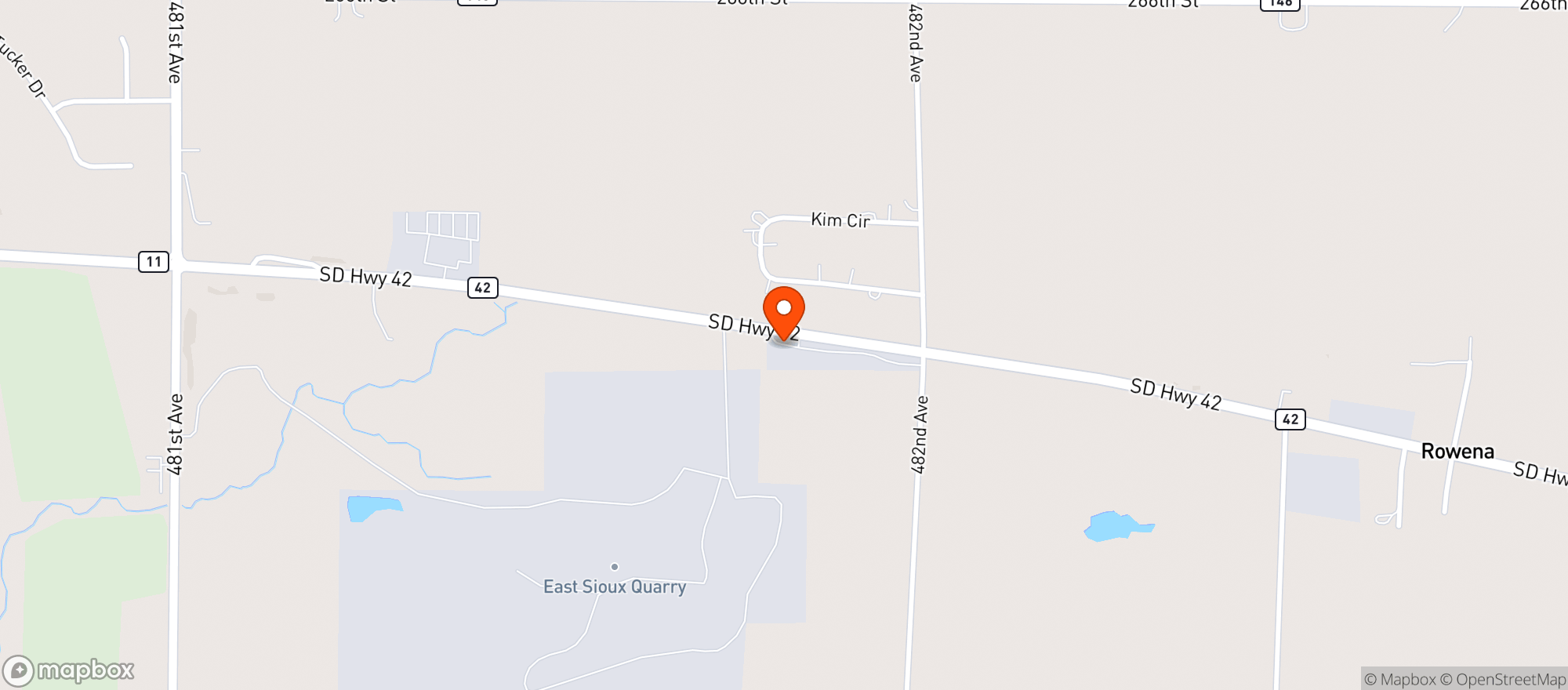 Map showing Red Rock Bar & Casino