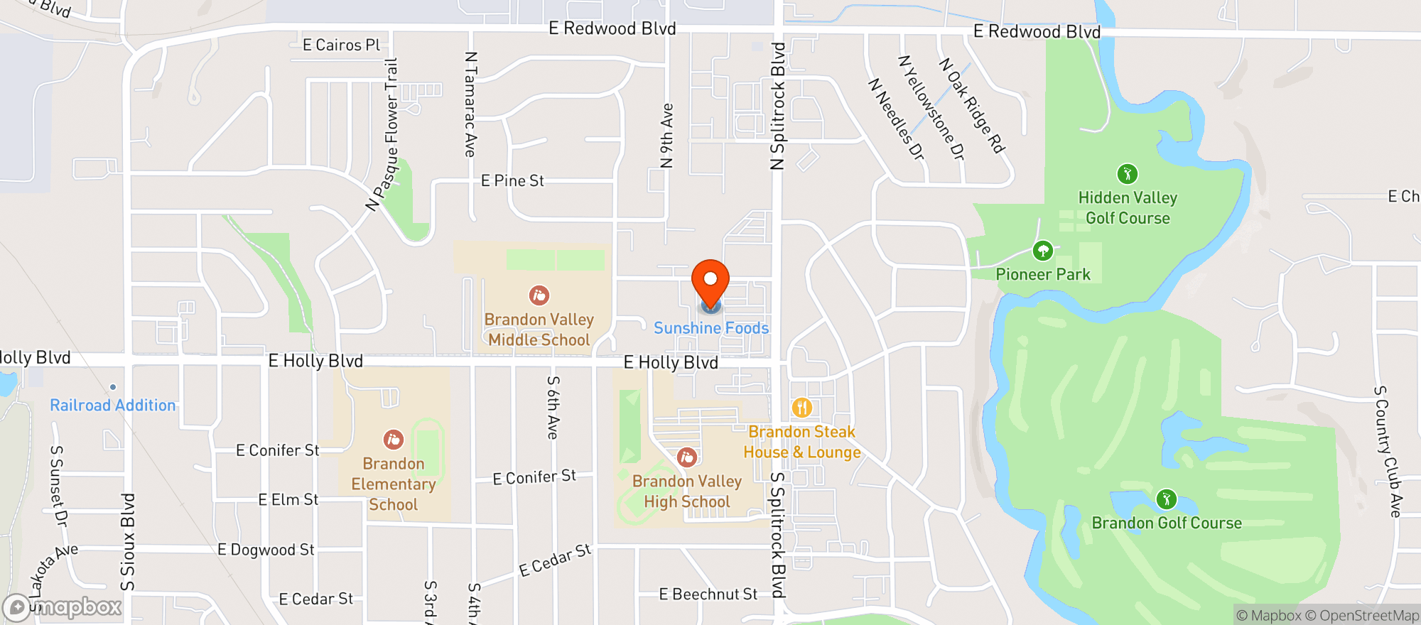 Map showing Sunshine Foods-brandon Liquor