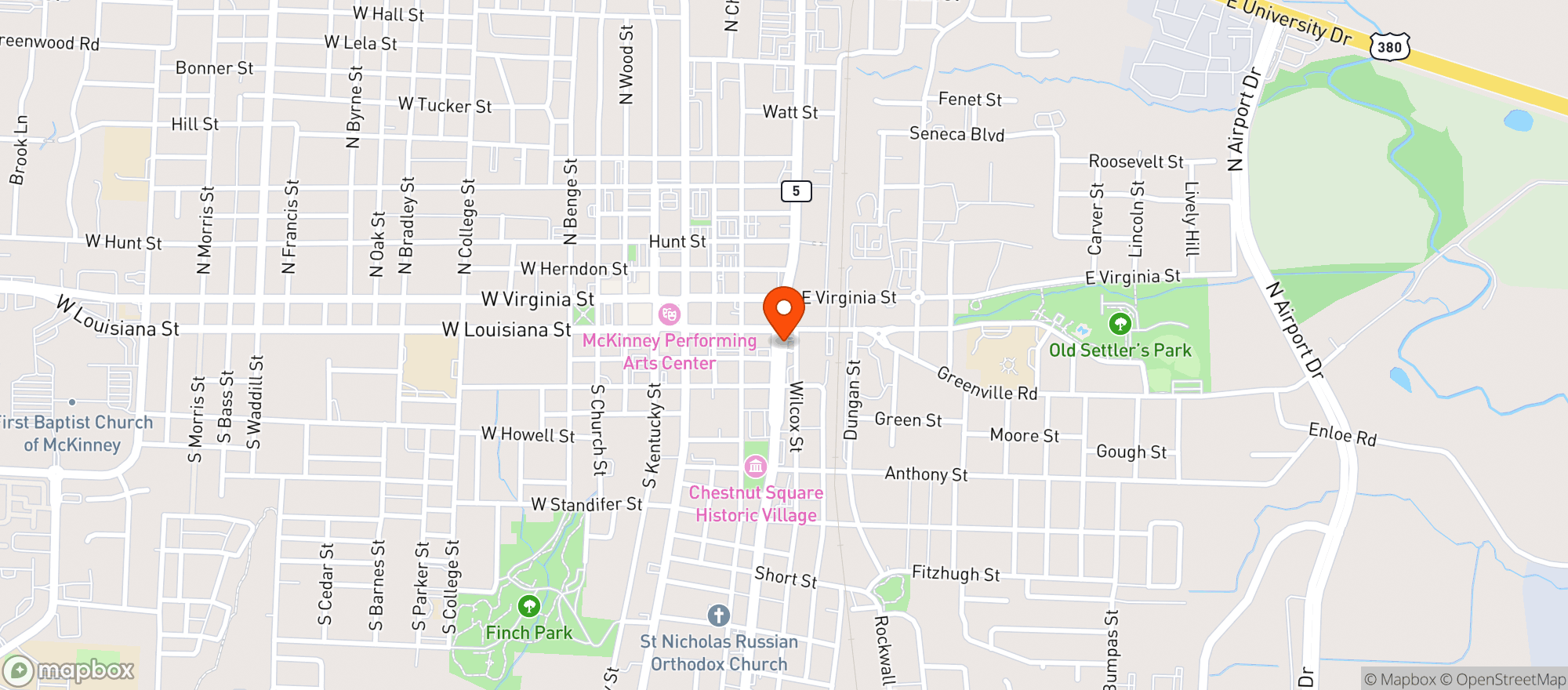 Map showing Mckinney Express