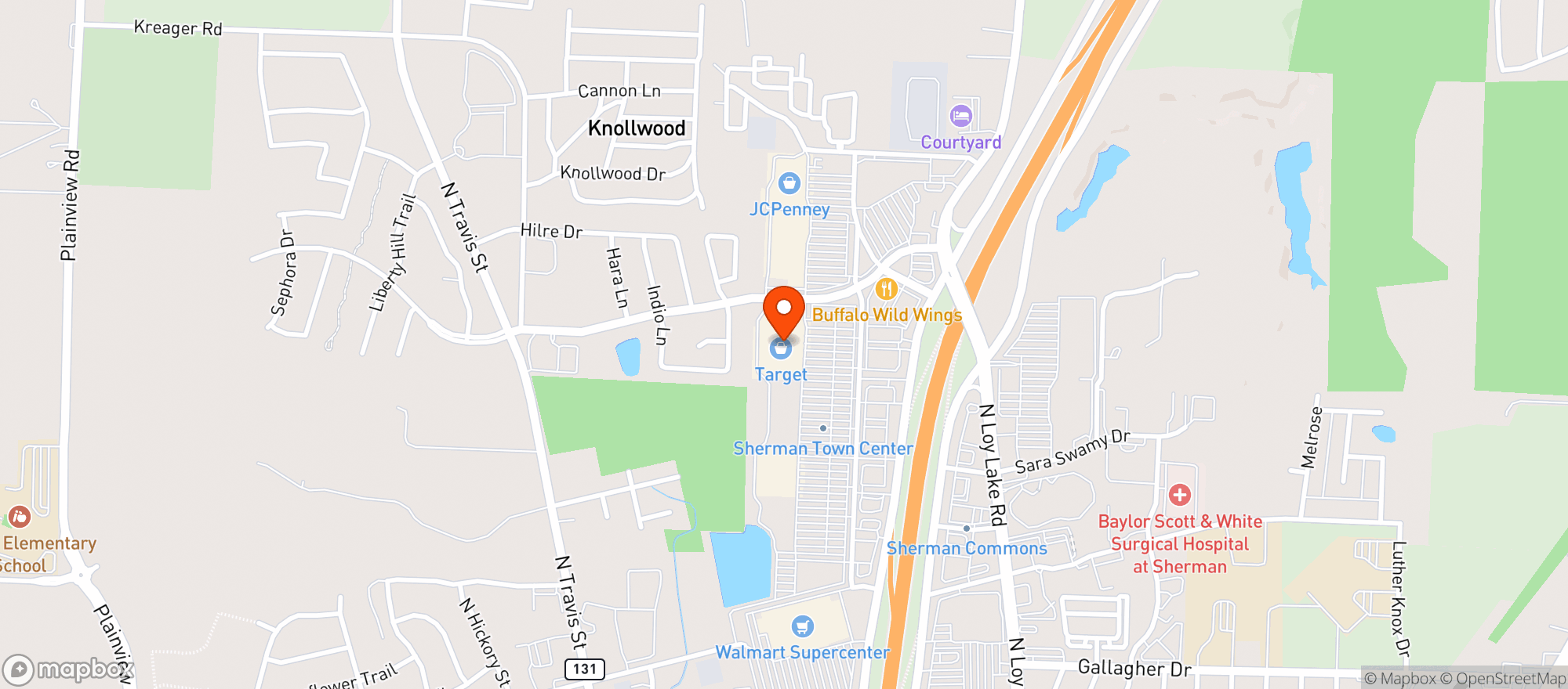 Map showing Target - Sherman