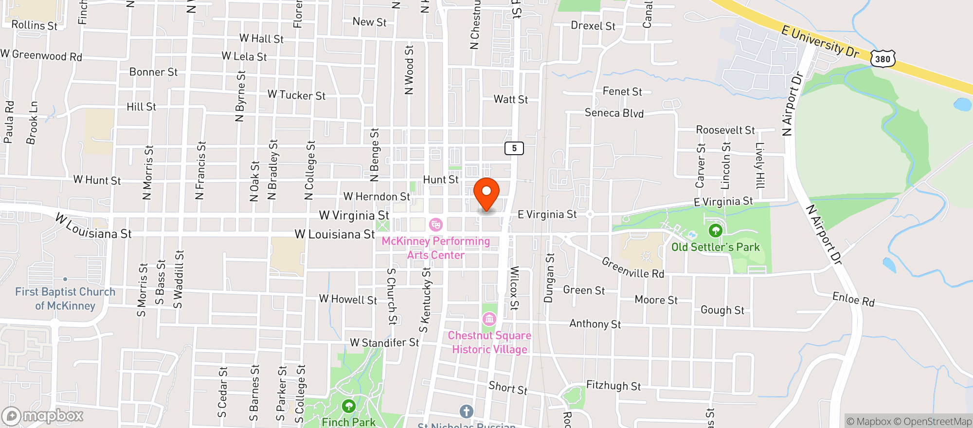 Map showing Foxiis Restaurant & Grill