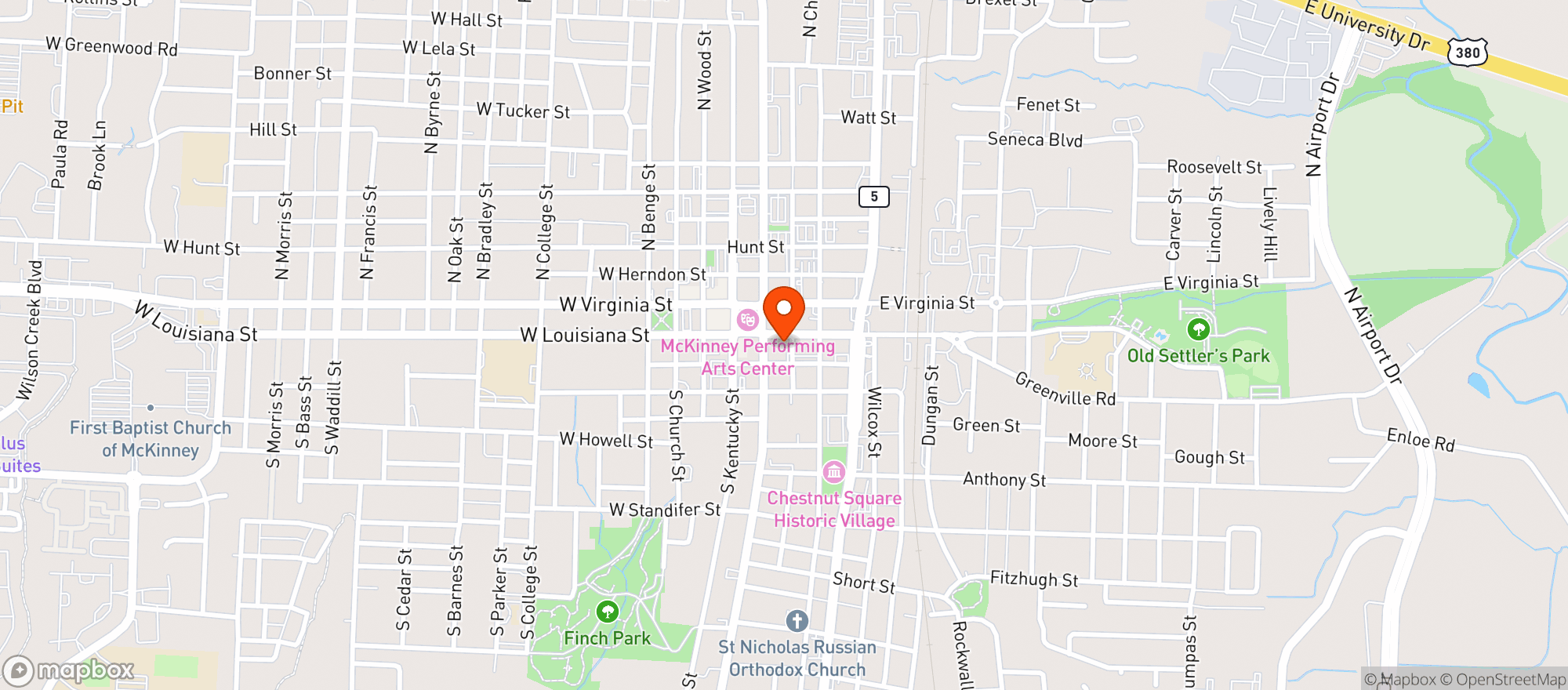 Map showing The Horse's Axe Mckinney