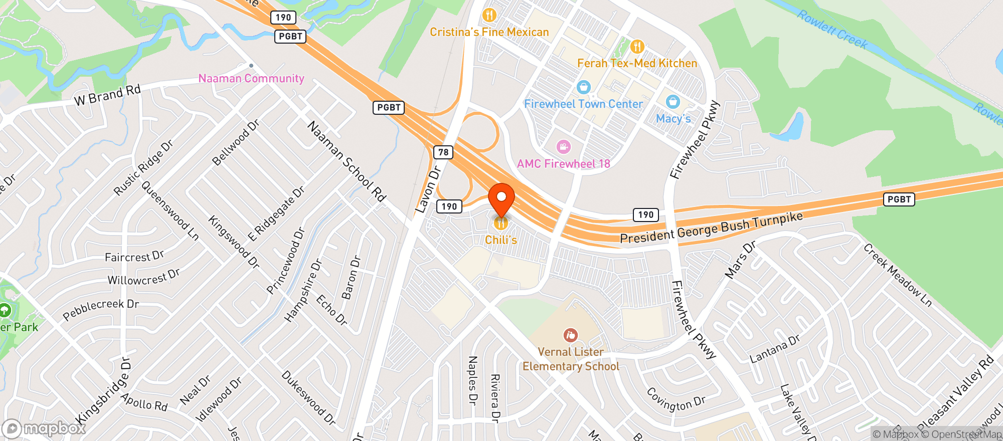 Map showing Chilis Grill & Bar