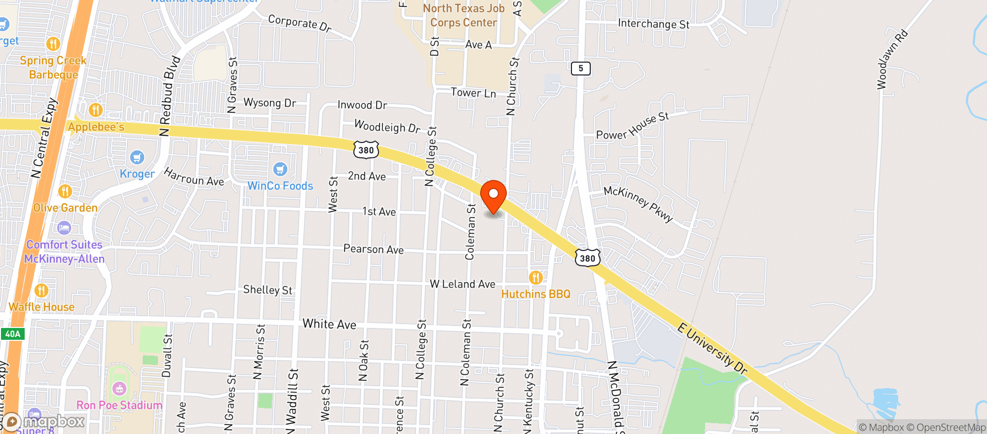 Map showing Super 1 Stop Food Store