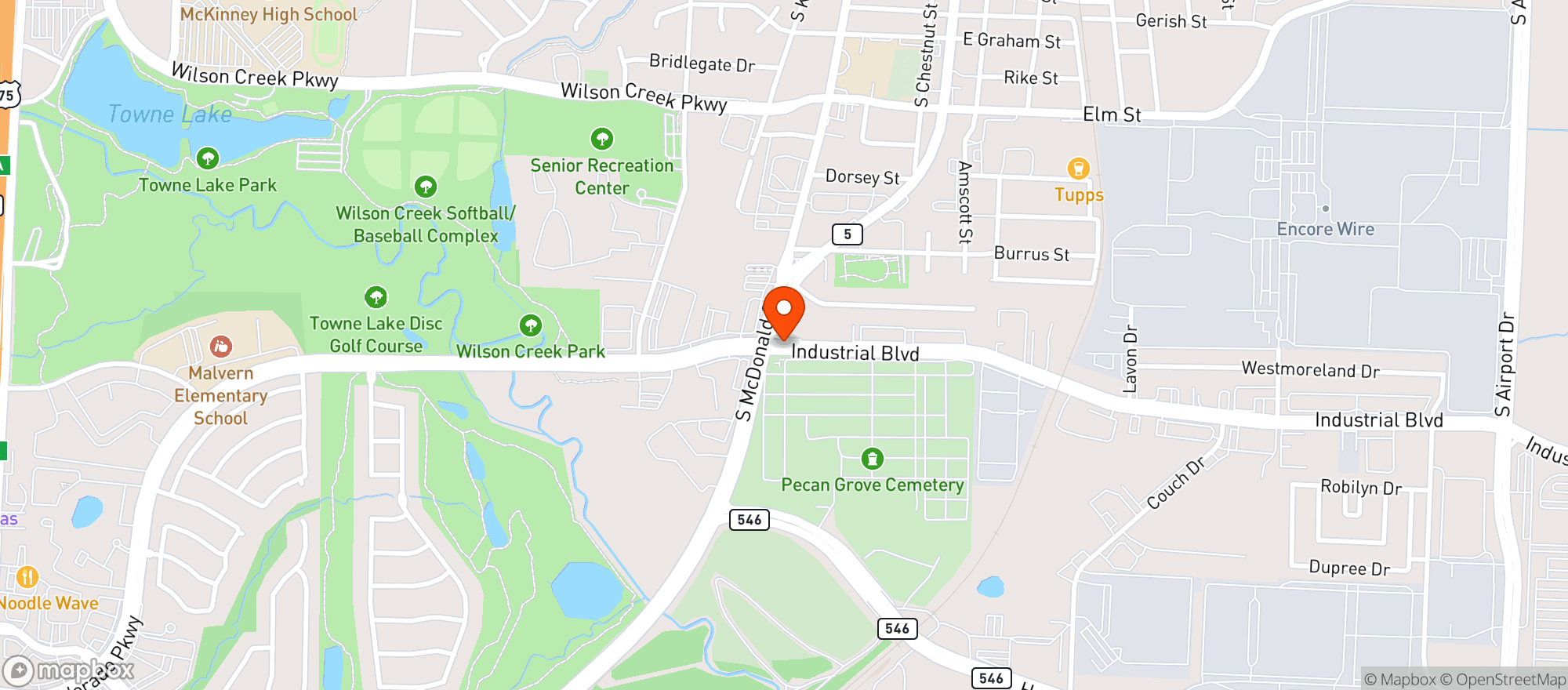 Map showing Shop N Go