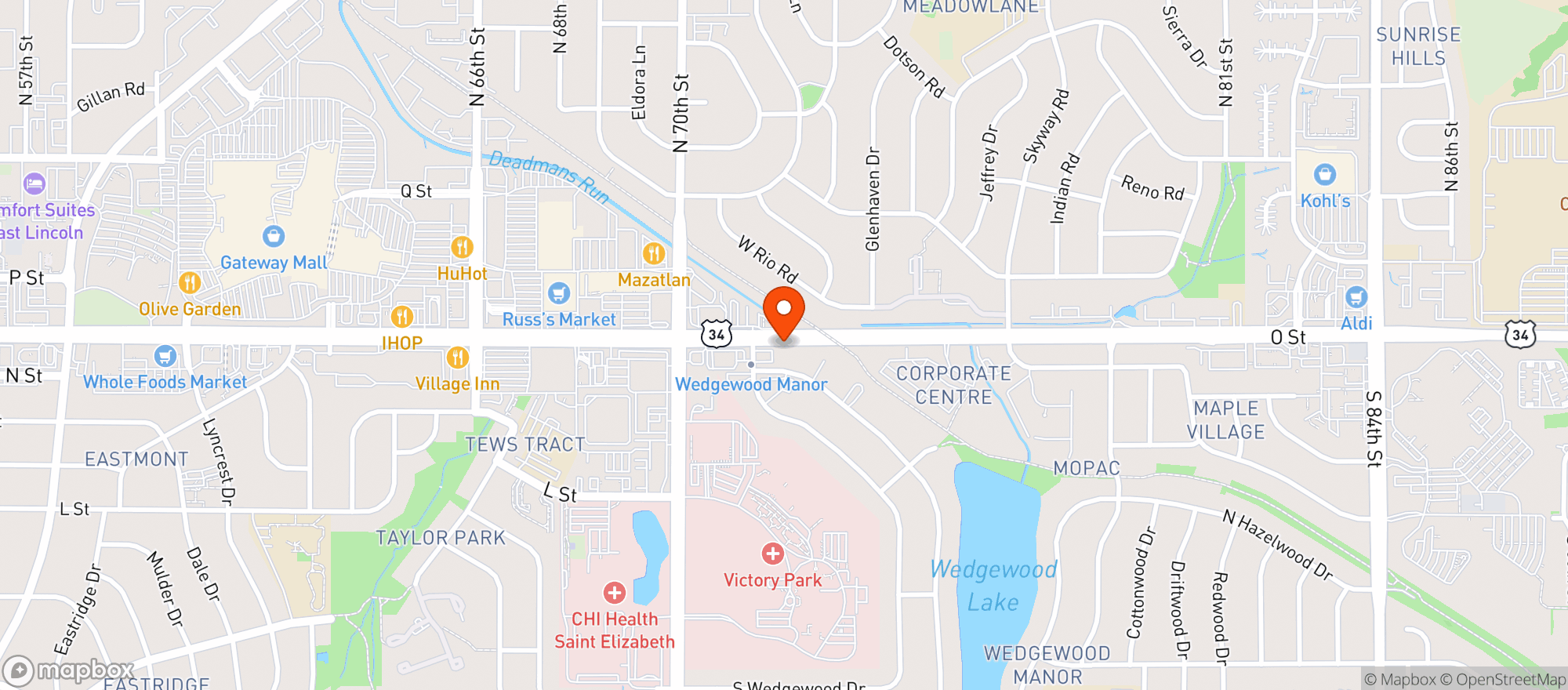 Map showing 42 Degrees - Lincoln