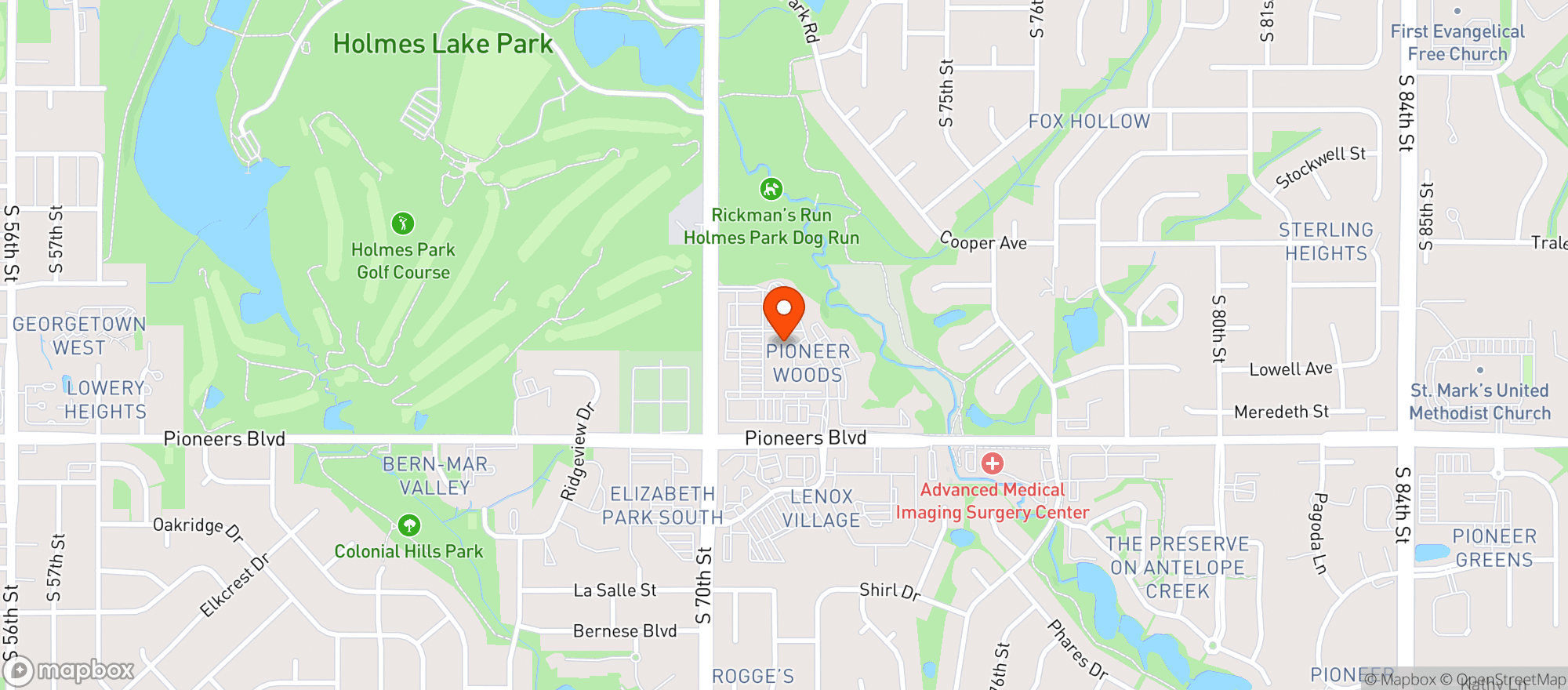 Map showing The Oven East