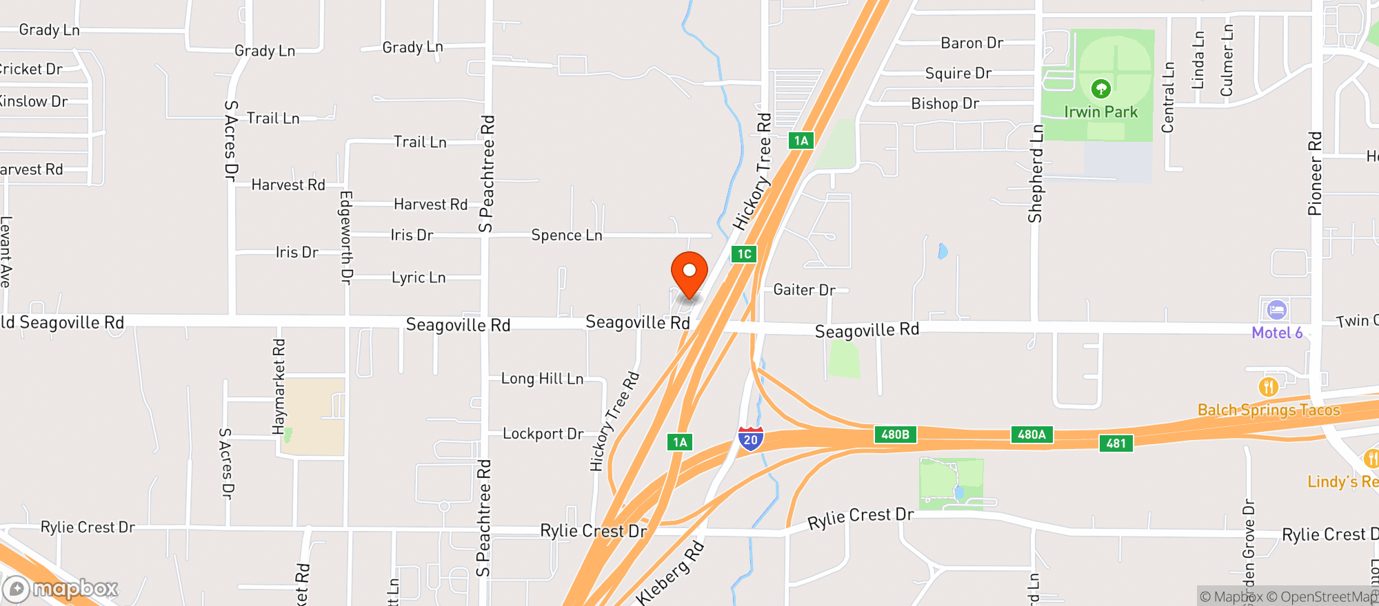 Map showing Liquor Depot (Kmy) Balch Springs