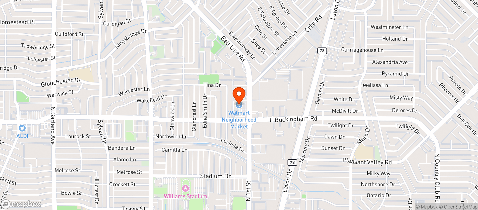 Map showing Walmart Neighborhood Market