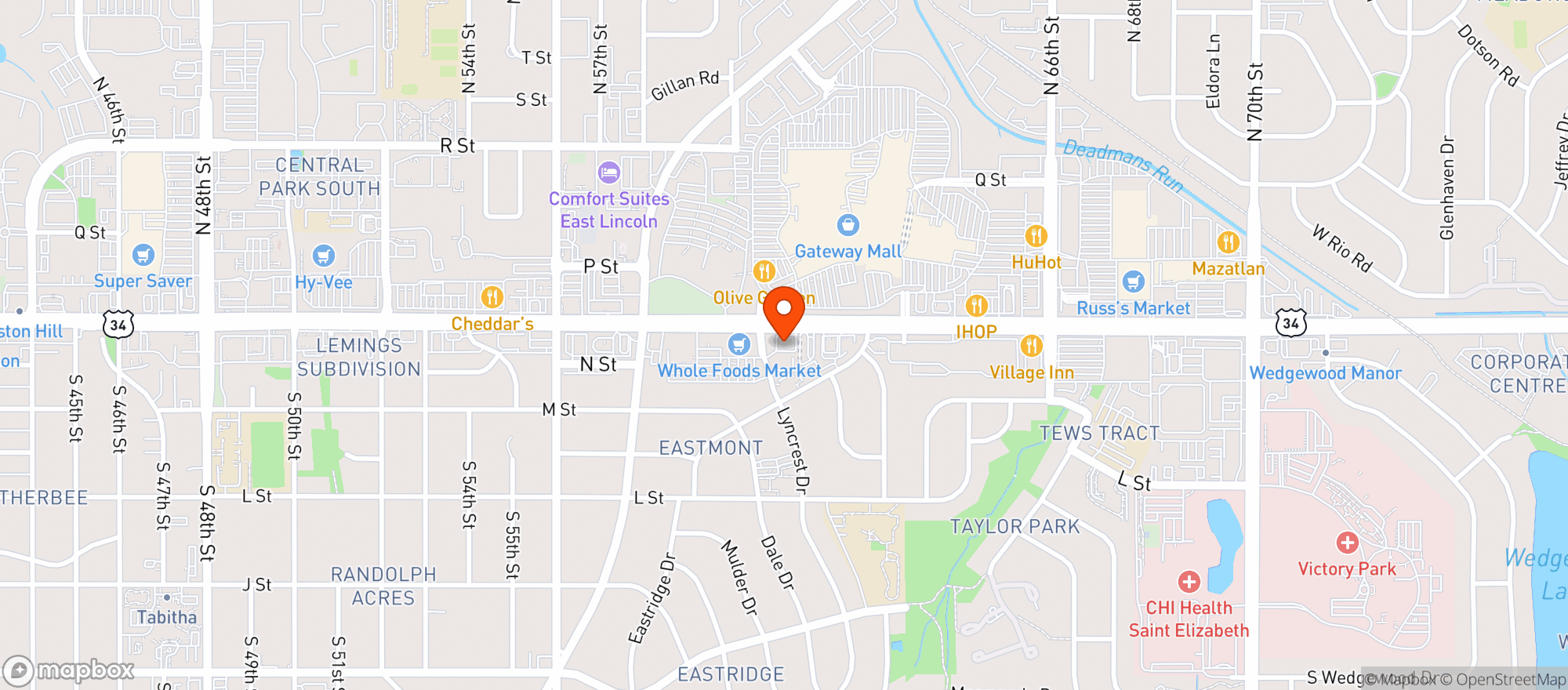 Map showing Vitamin Shoppe - Lincoln