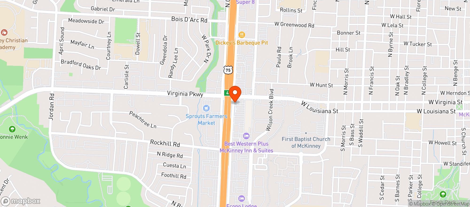 Map showing The Vapor Bar