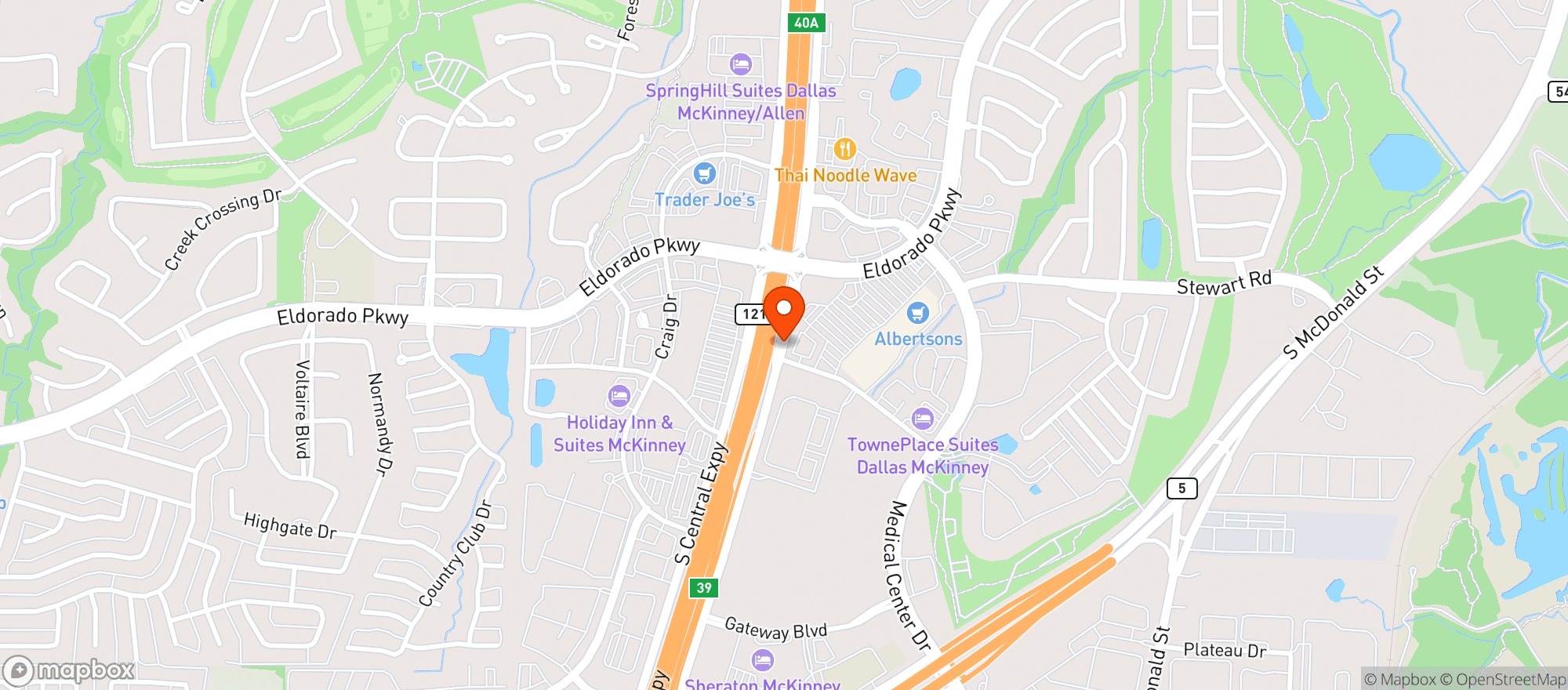 Map showing Texas Roadhouse