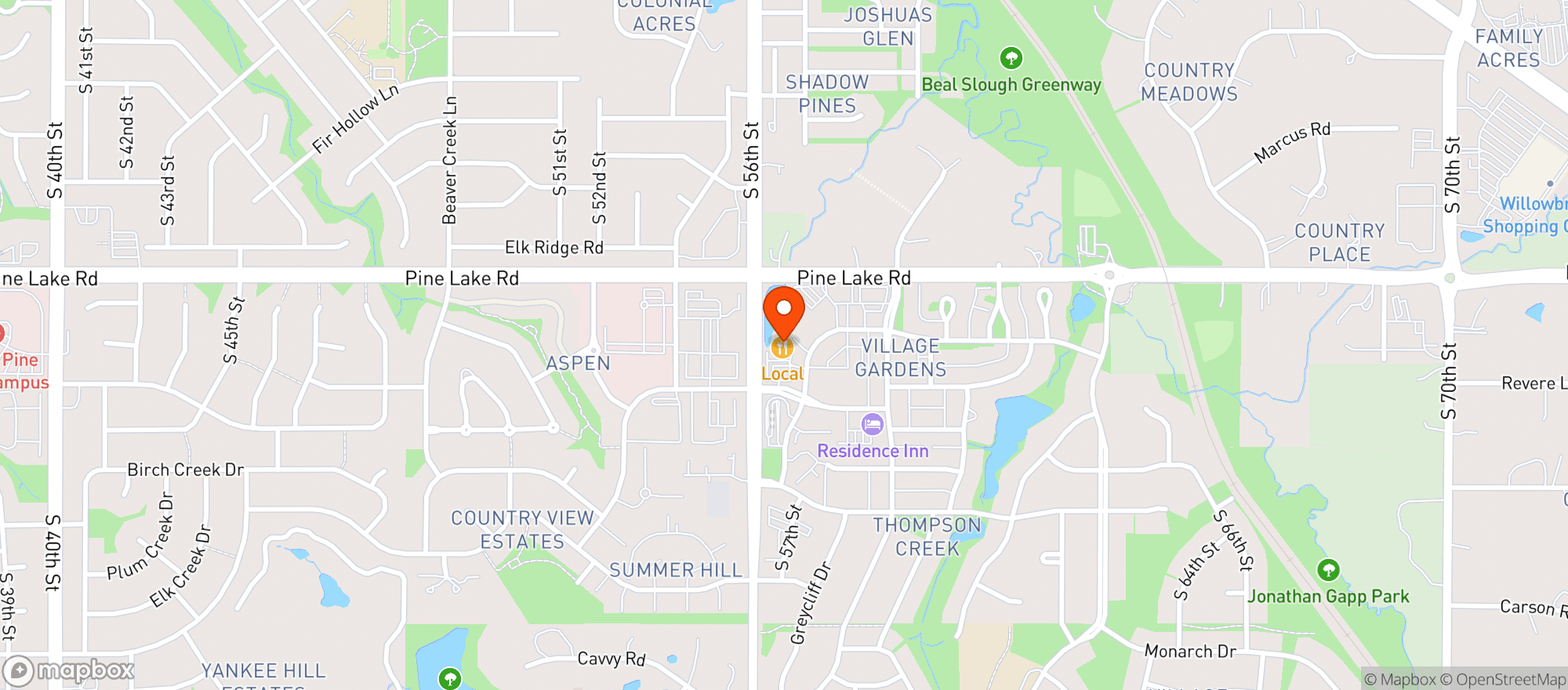 Map showing Catalyst Taproom