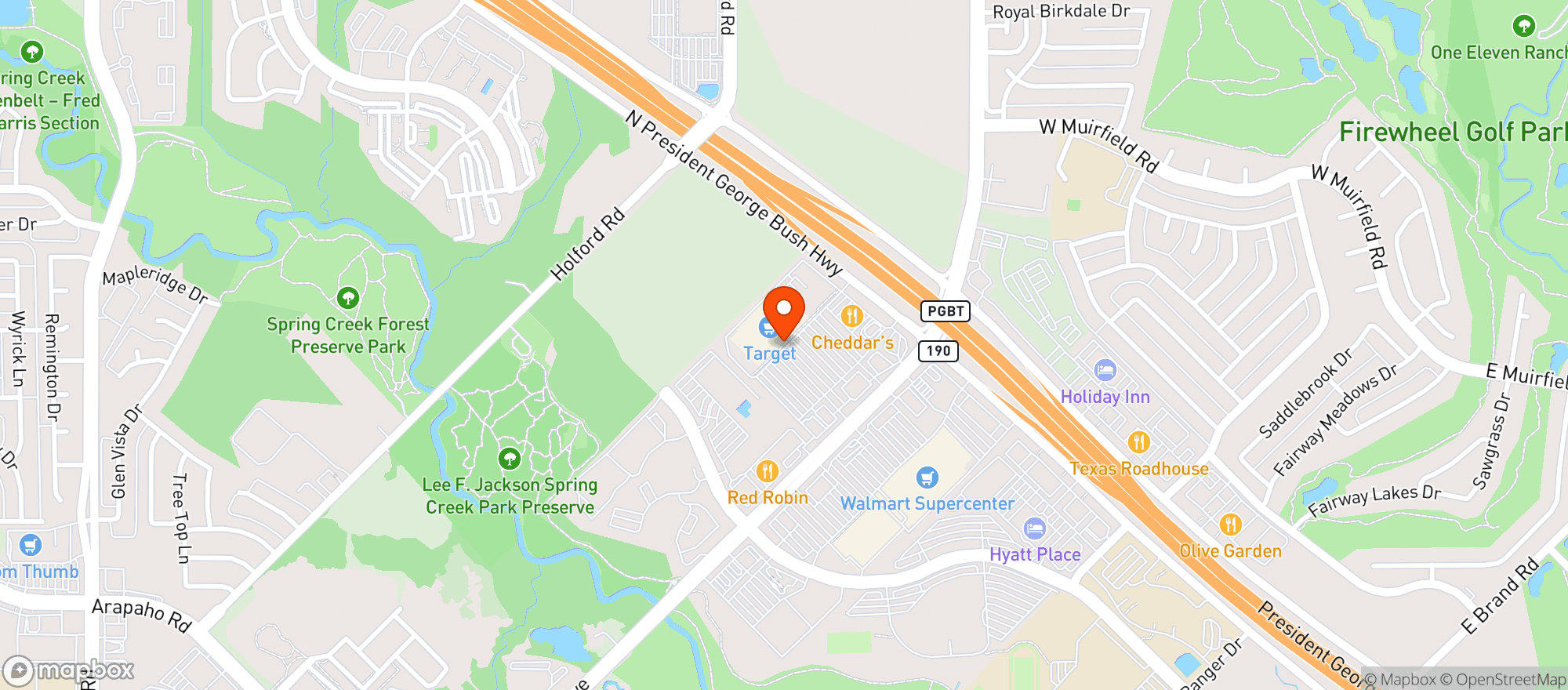 Map showing TARGET - GARLAND EAST