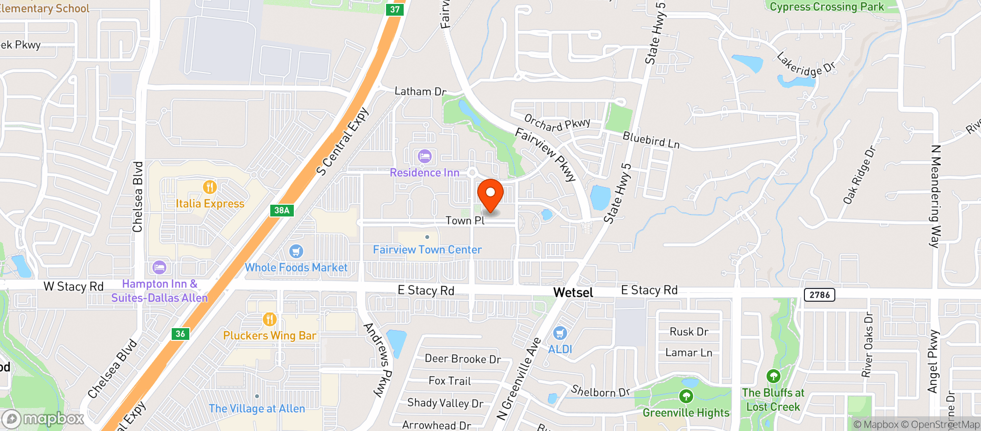 Map showing Ipic Theaters