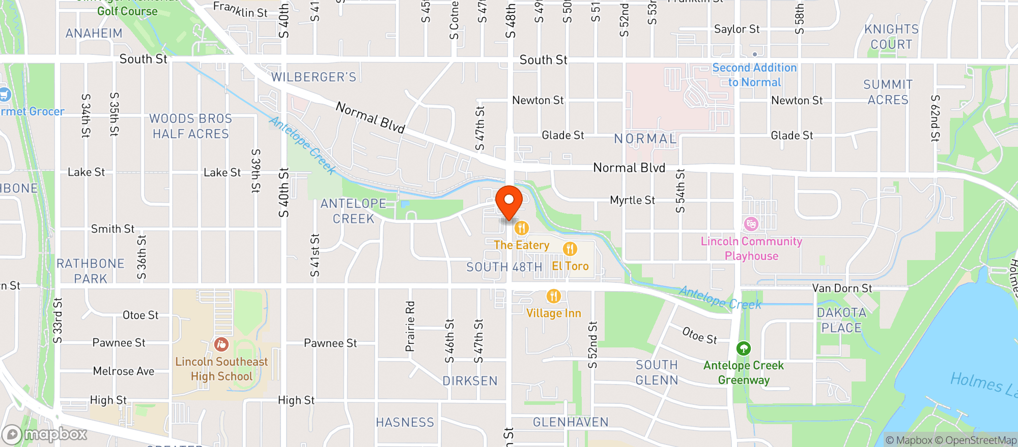 Map showing Parkway Lanes