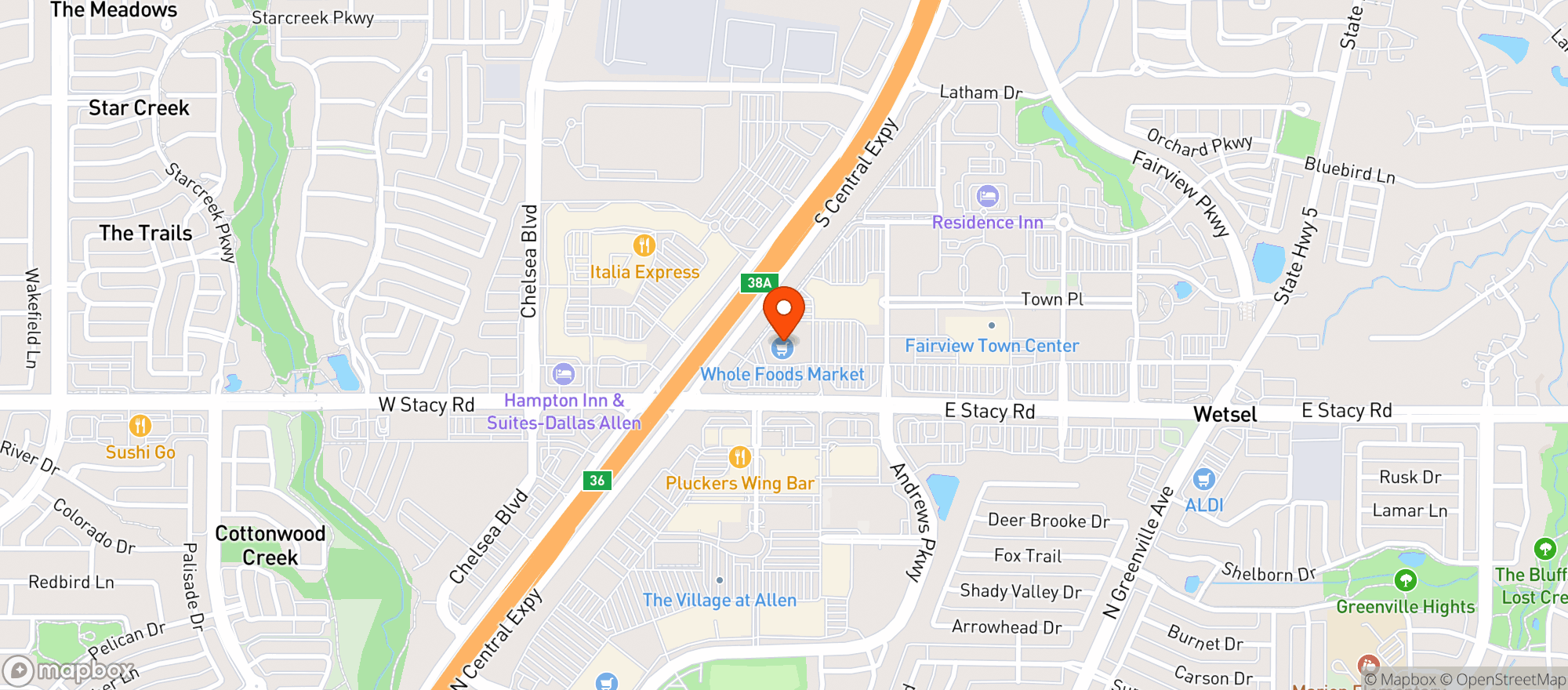 Map showing Whole Foods Market | Fairview