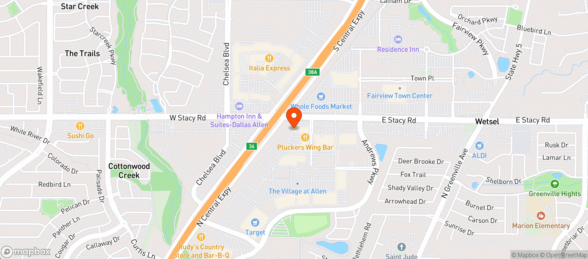 Map showing Vitamin Shoppe - Allen
