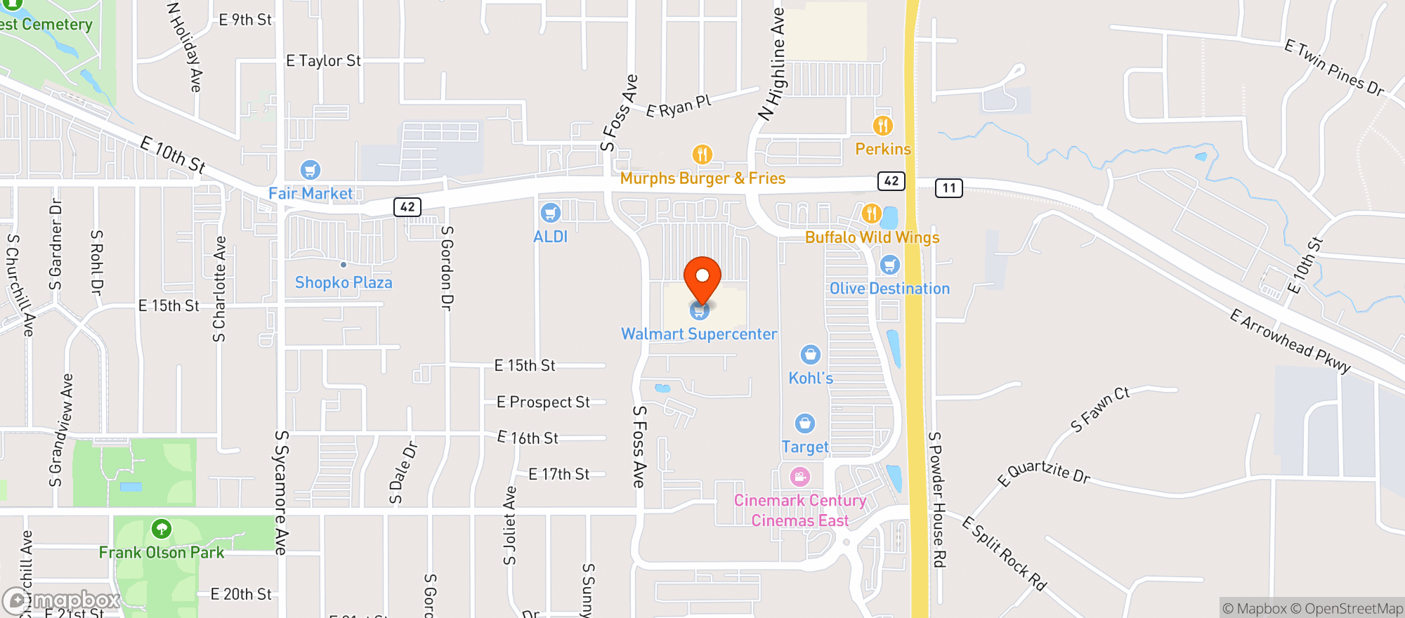 Map showing Walmart Supercenter