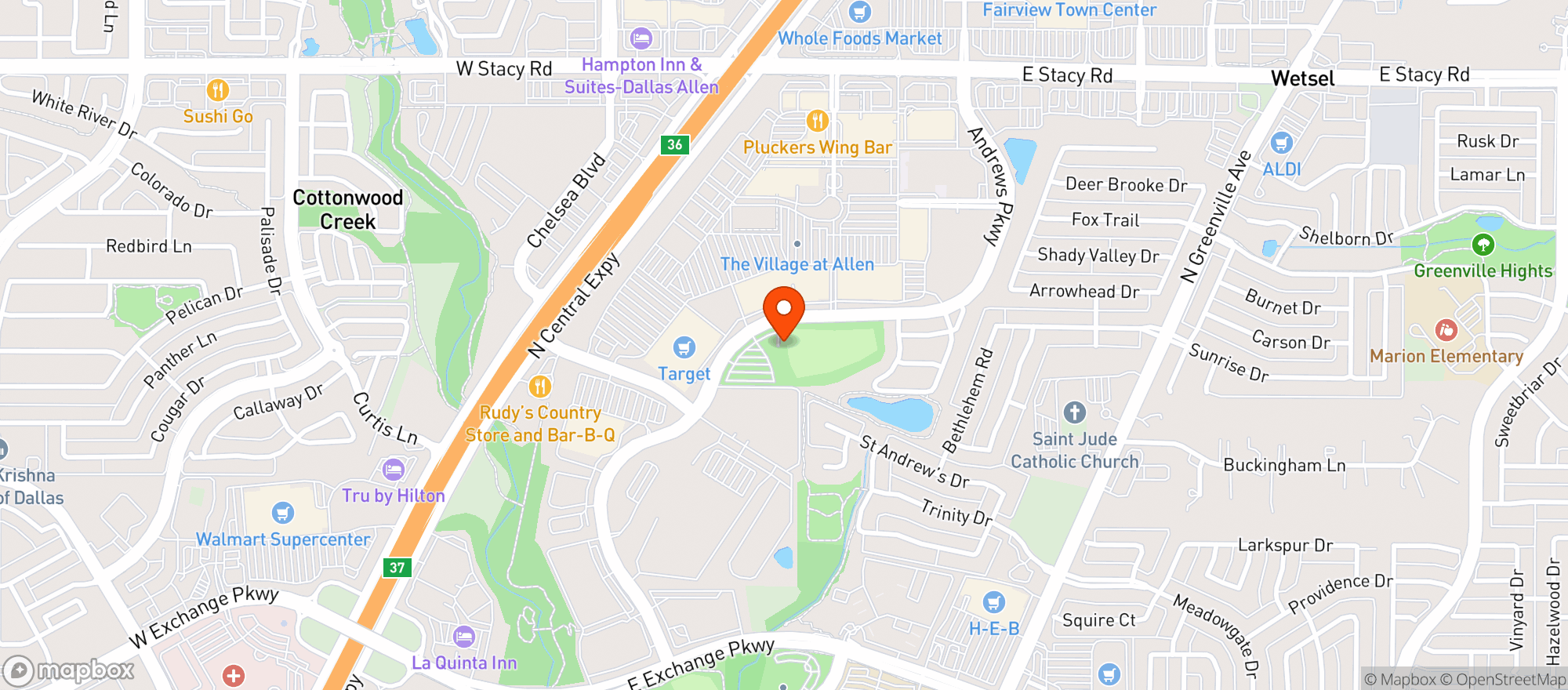 Map showing Topgolf