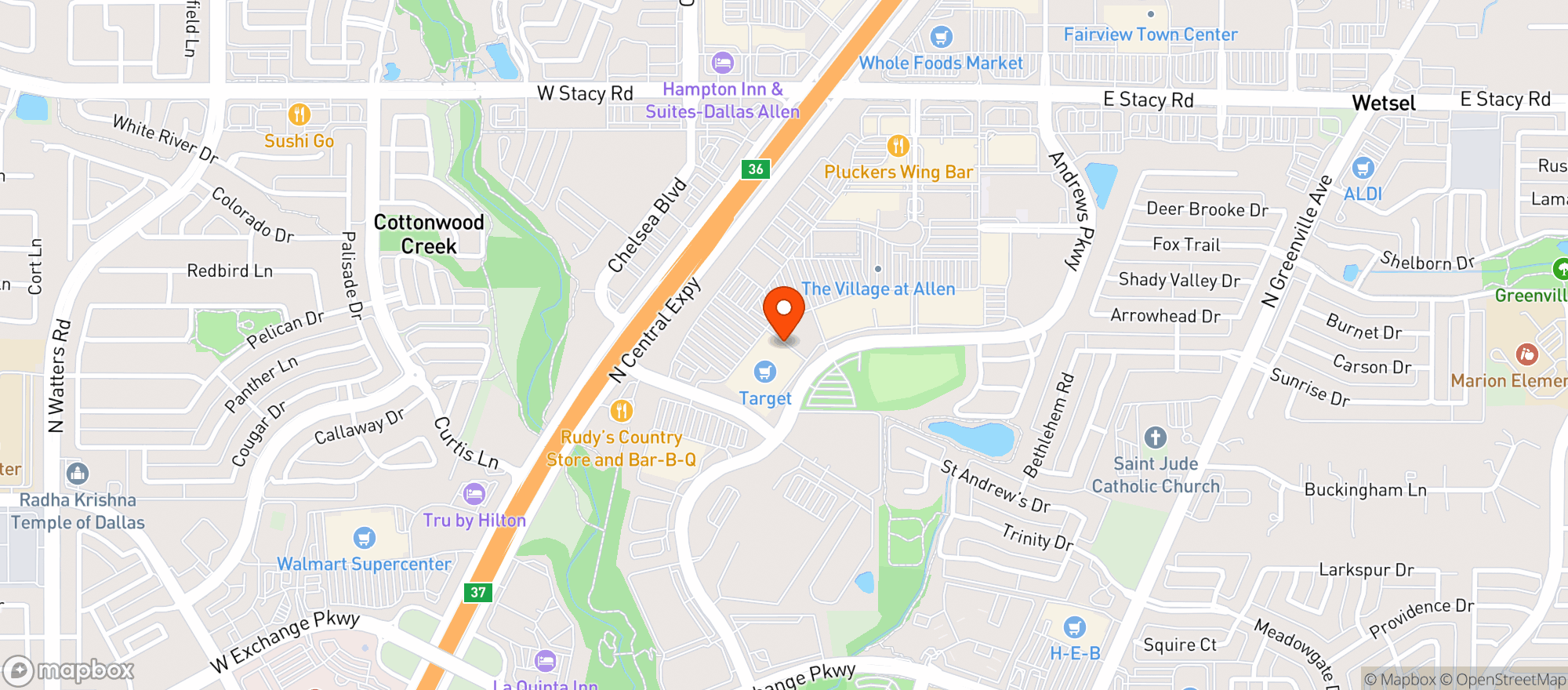 Map showing Supertarget