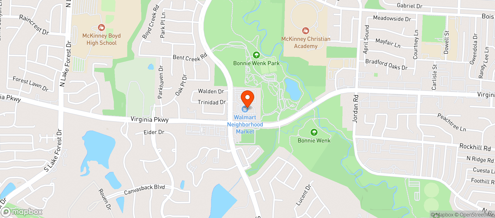 Map showing Walmart Neighborhood Ma #6966
