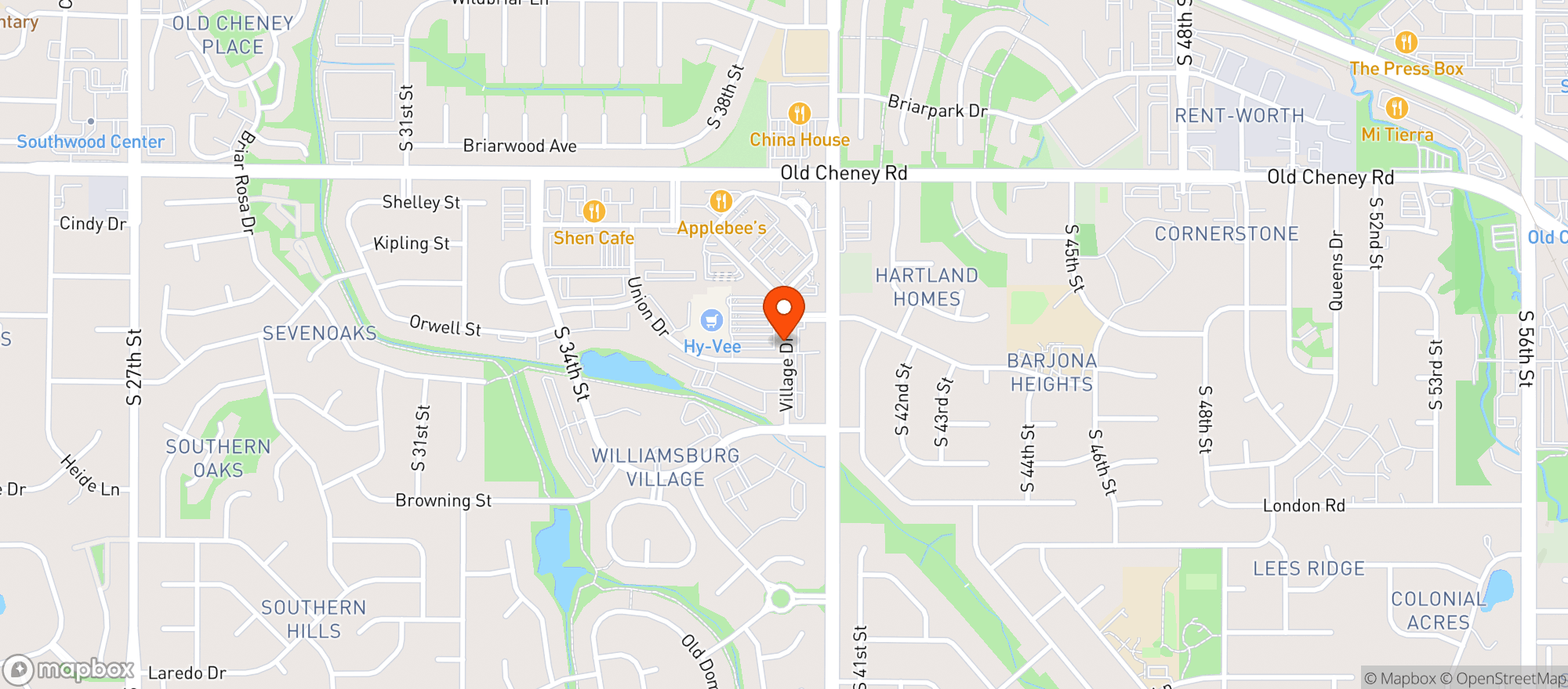 Map showing Hy Vee Food Store