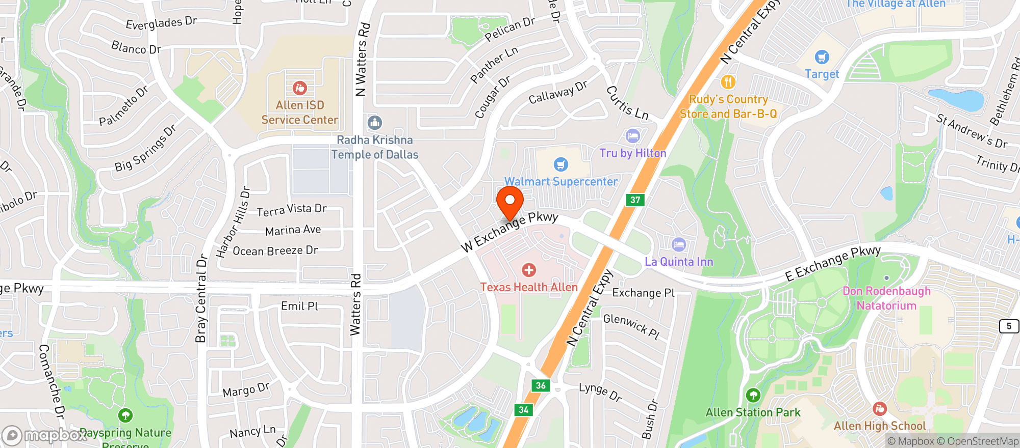 Map showing Racetrac