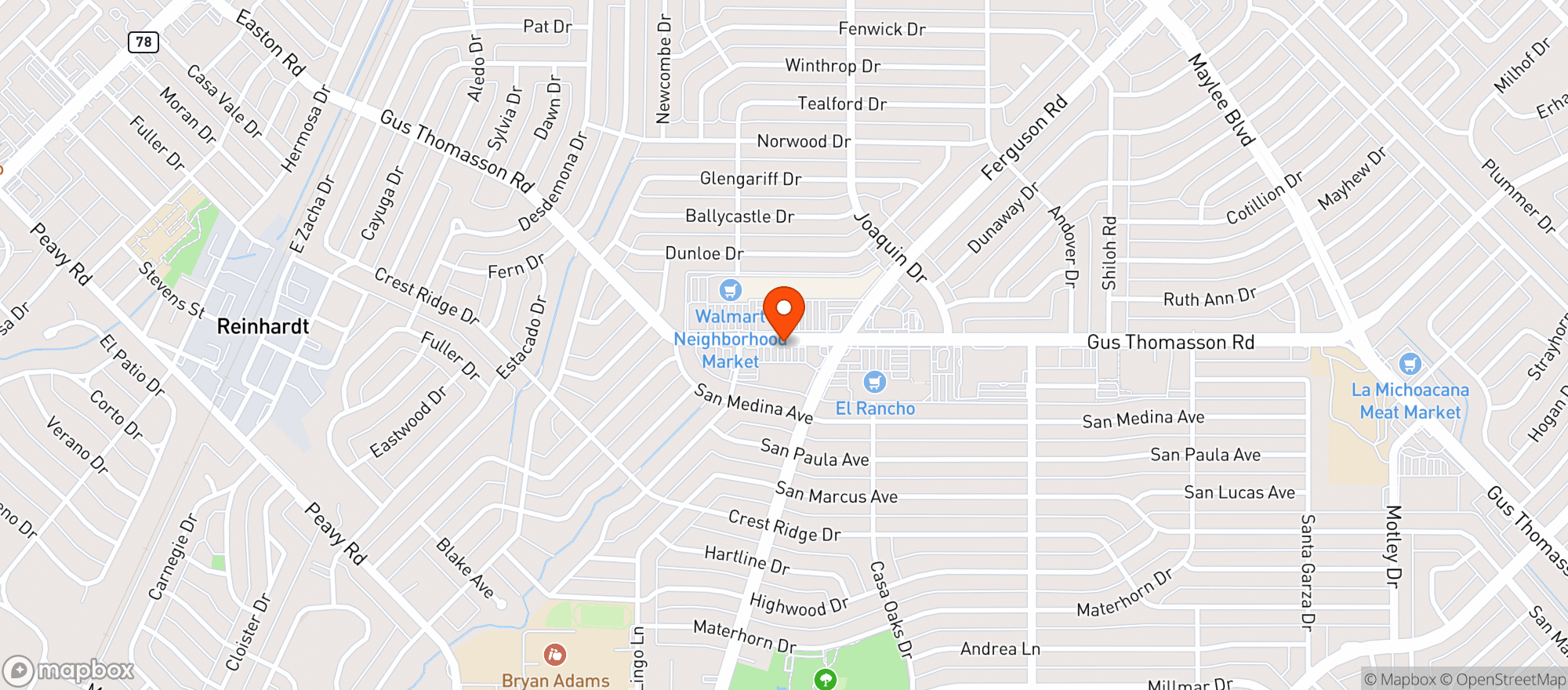 Map showing El Super