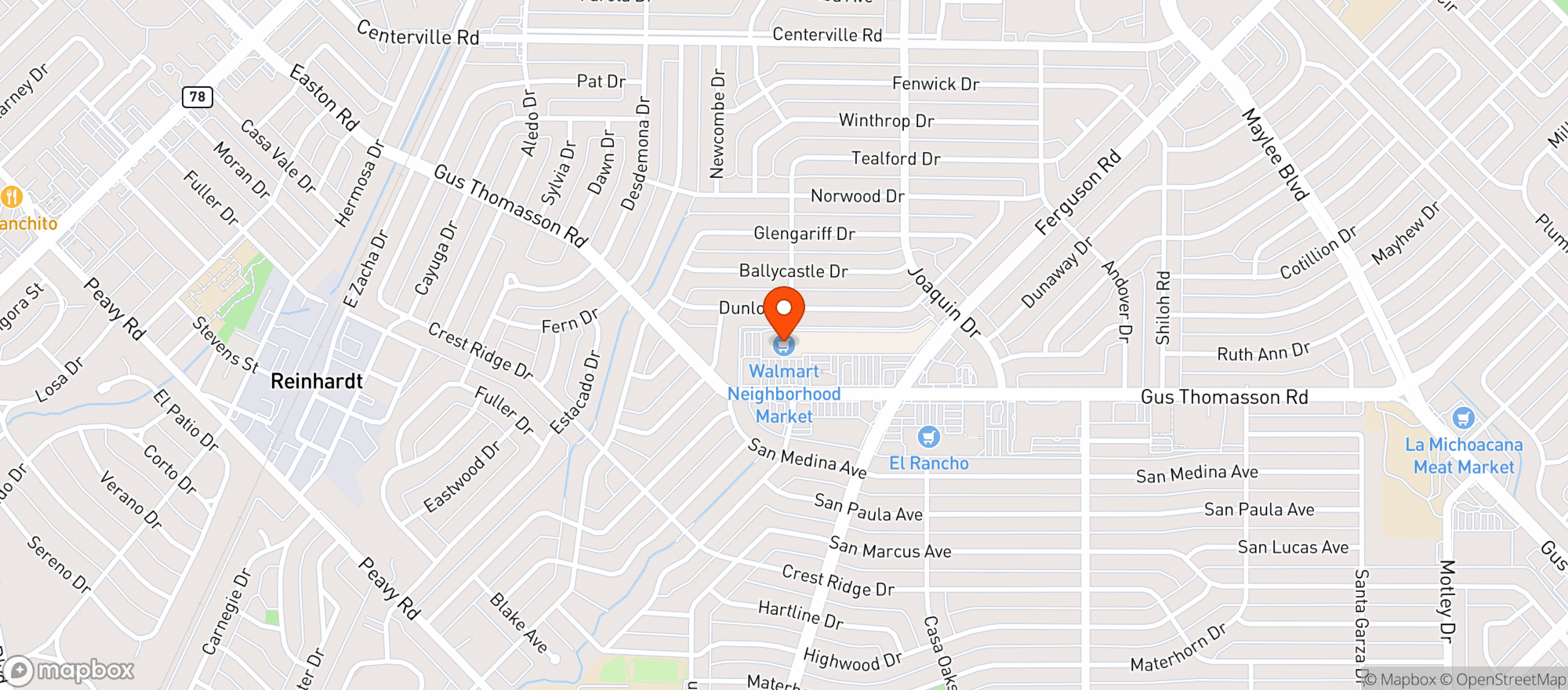 Map showing Neighborhood Market