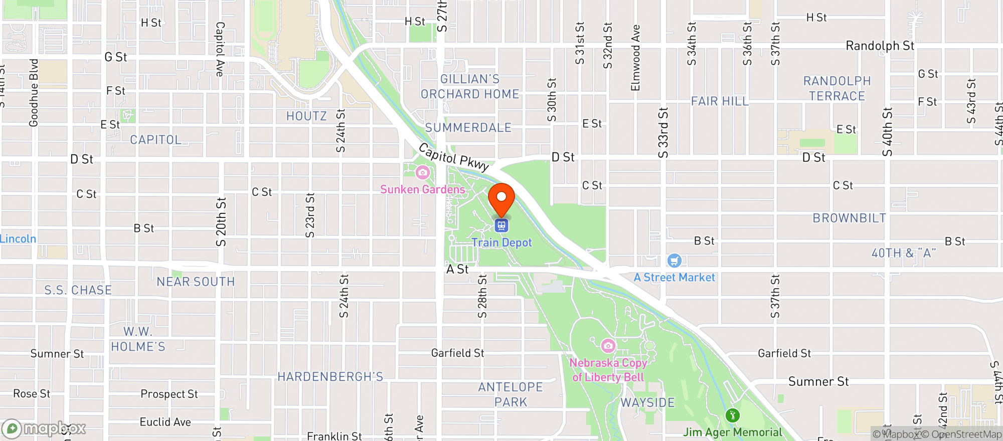 Map showing Lincoln Children S Zoo