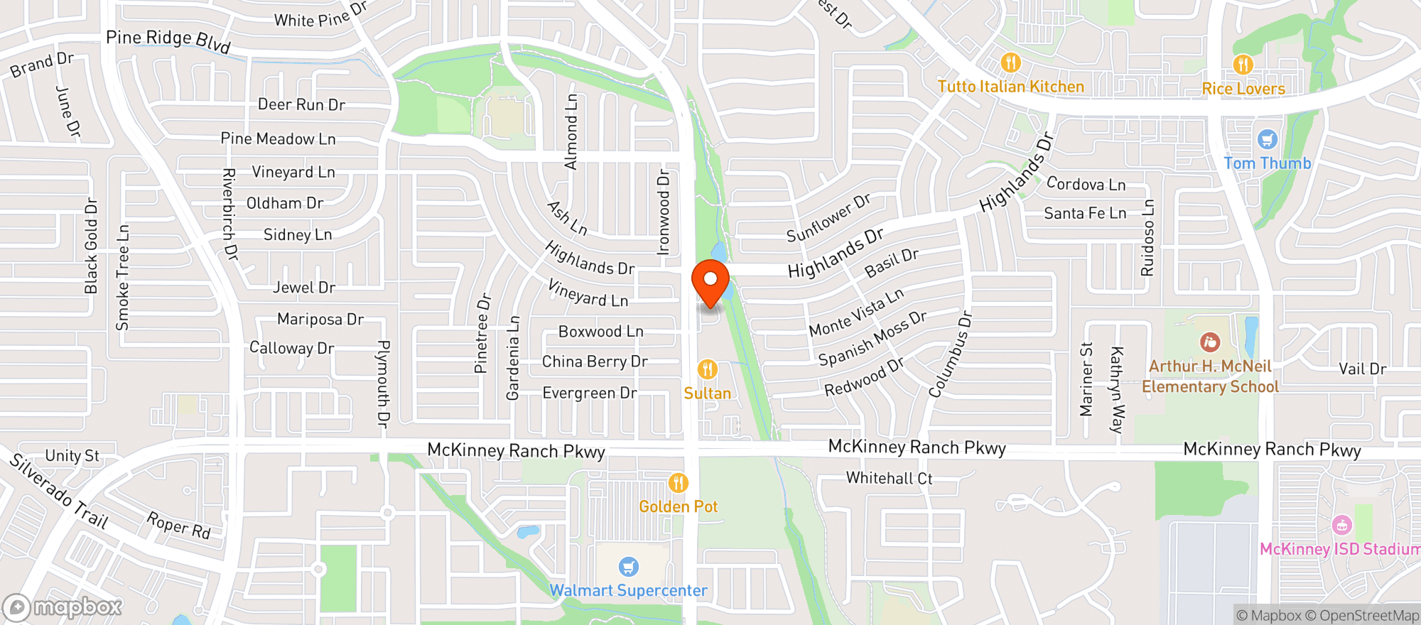 Map showing Bahama Mama - Lake Forest