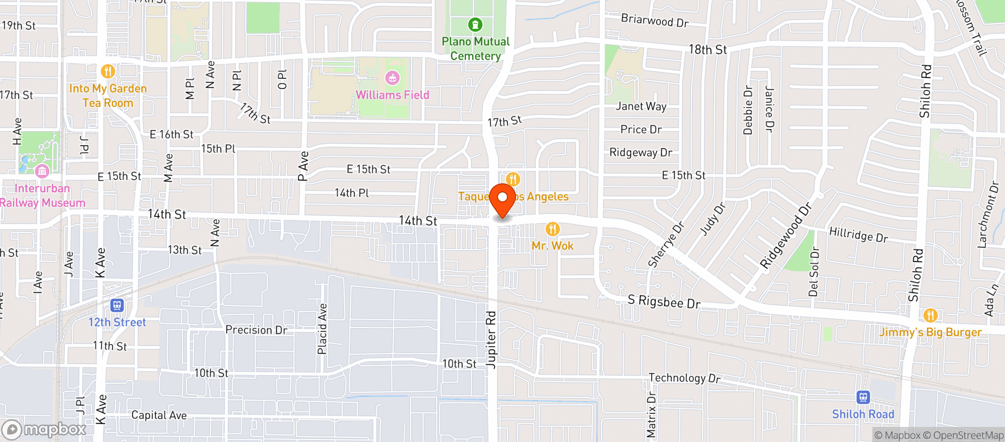 Map showing 14st Food Mart