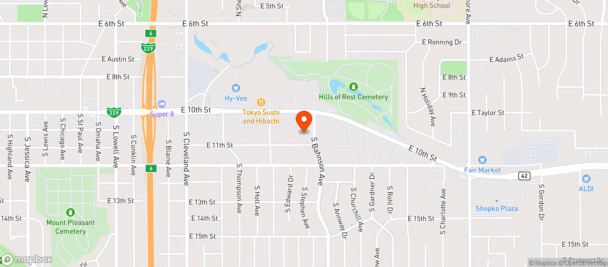 Map showing Rack City Billiards