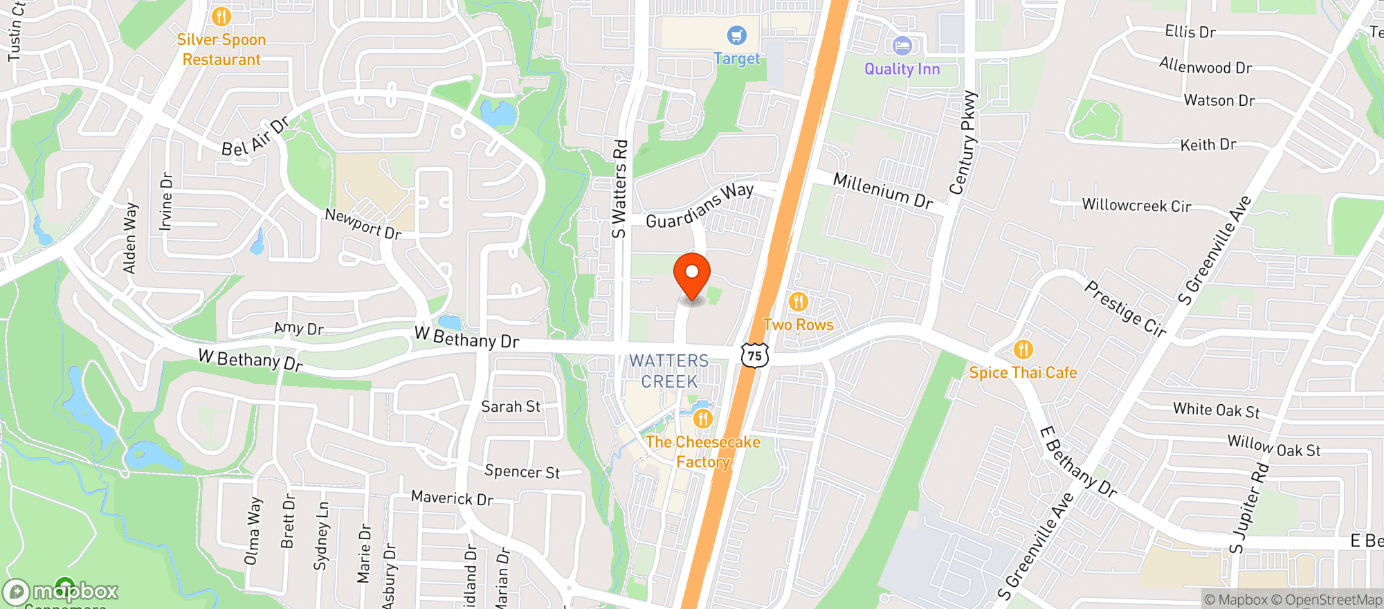 Map showing Marriott Allen Hotel
