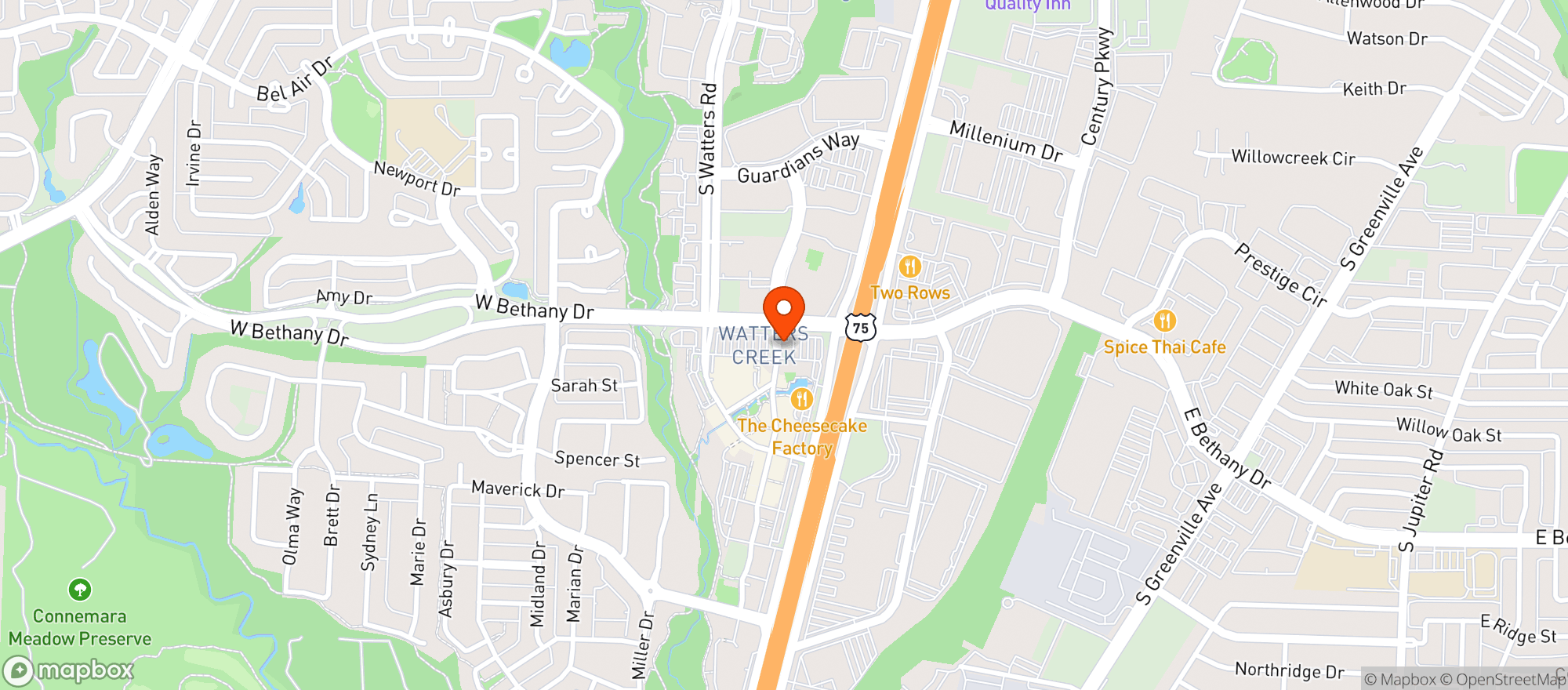 Map showing P F Changs China Bistro #9825