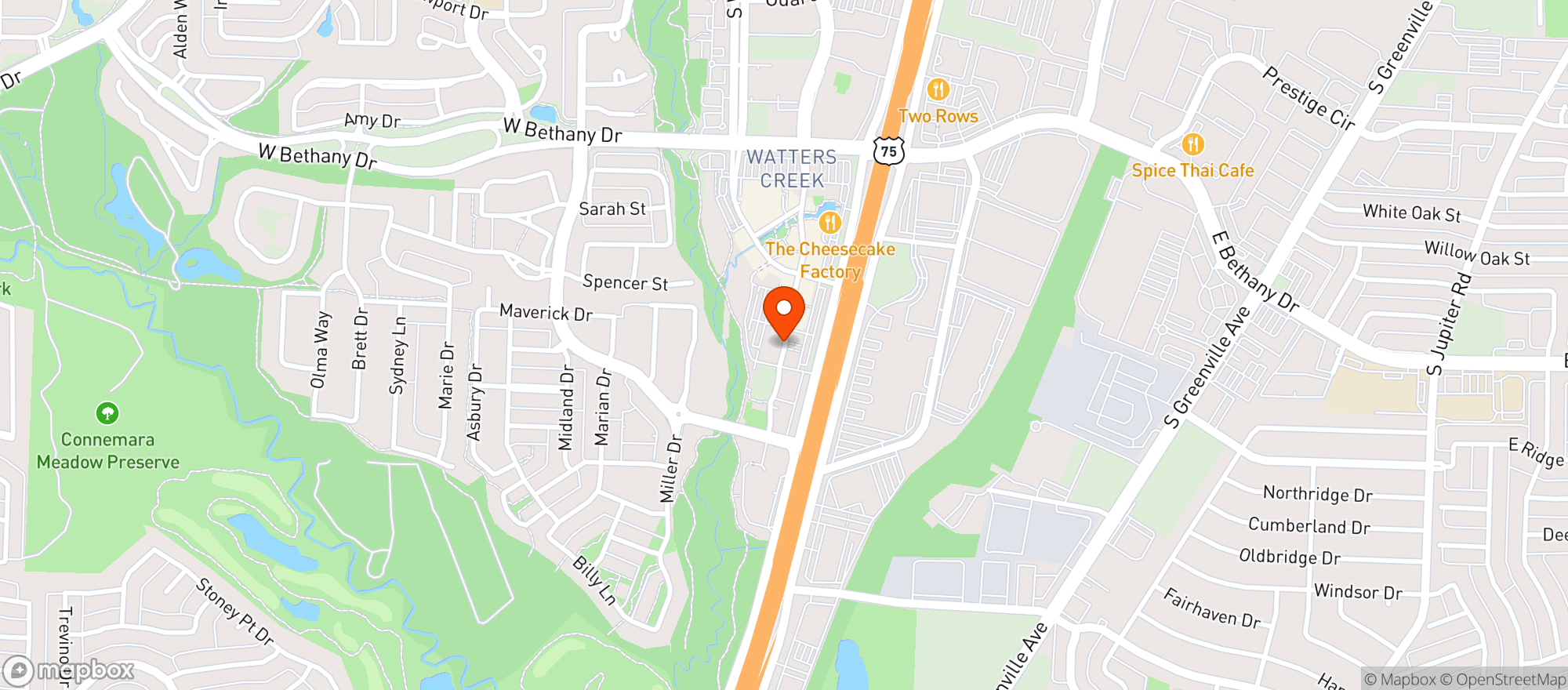 Map showing Lucys Yard