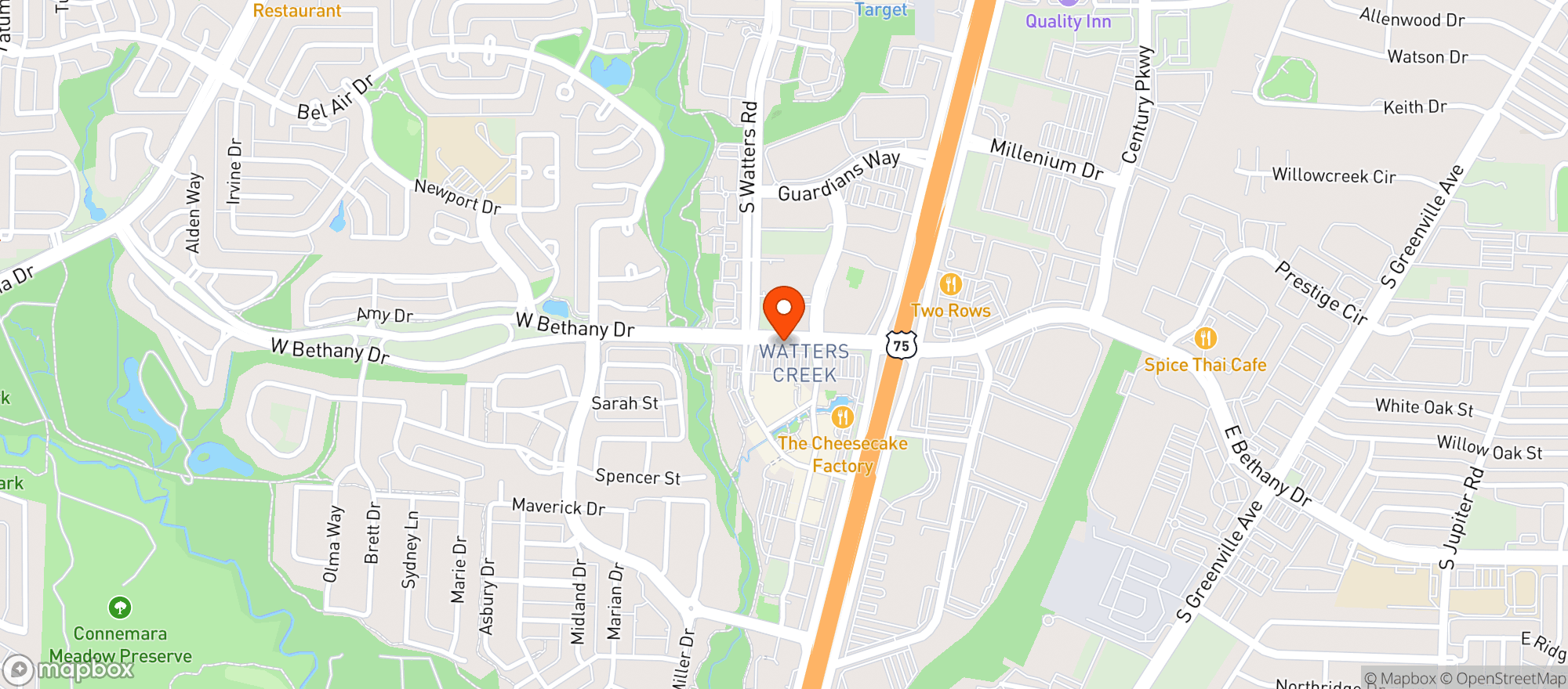 Map showing Market Street