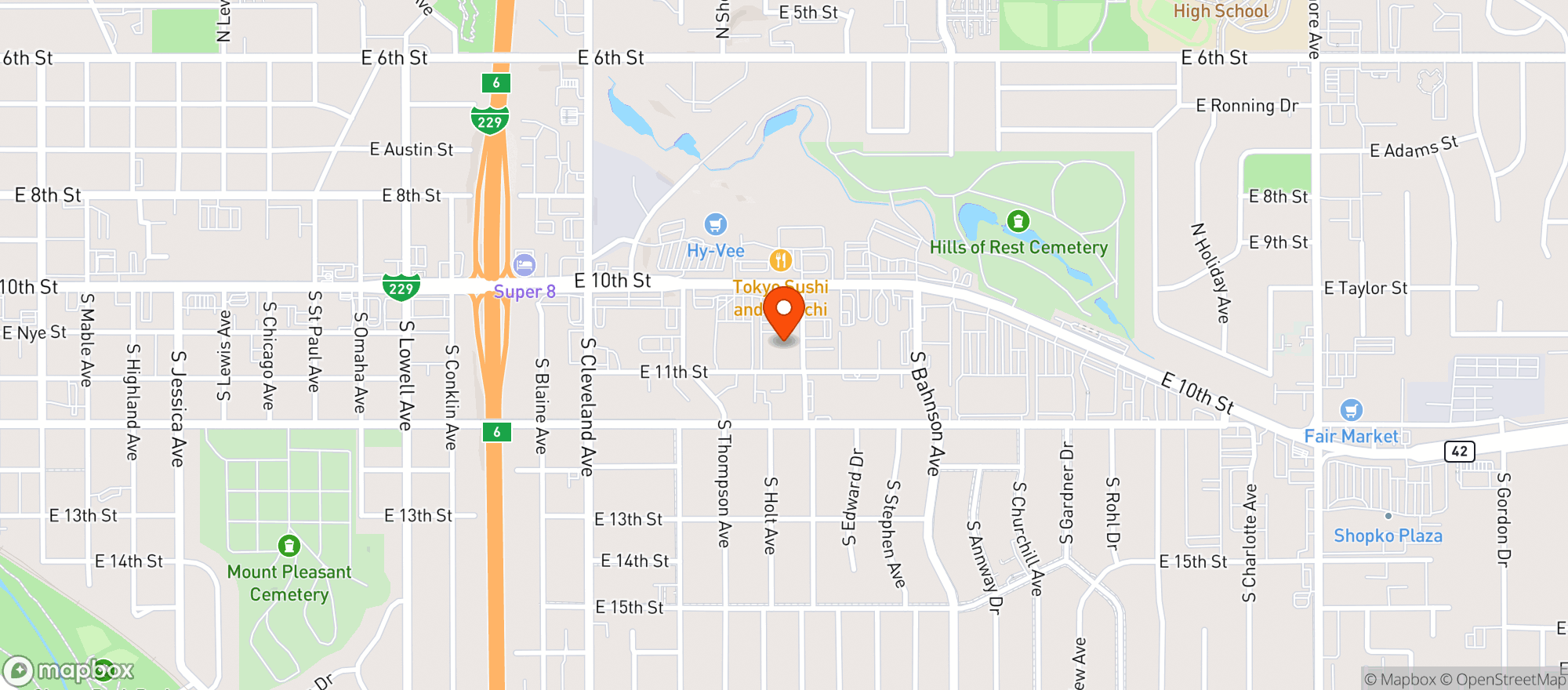 Map showing Eastway Lounge